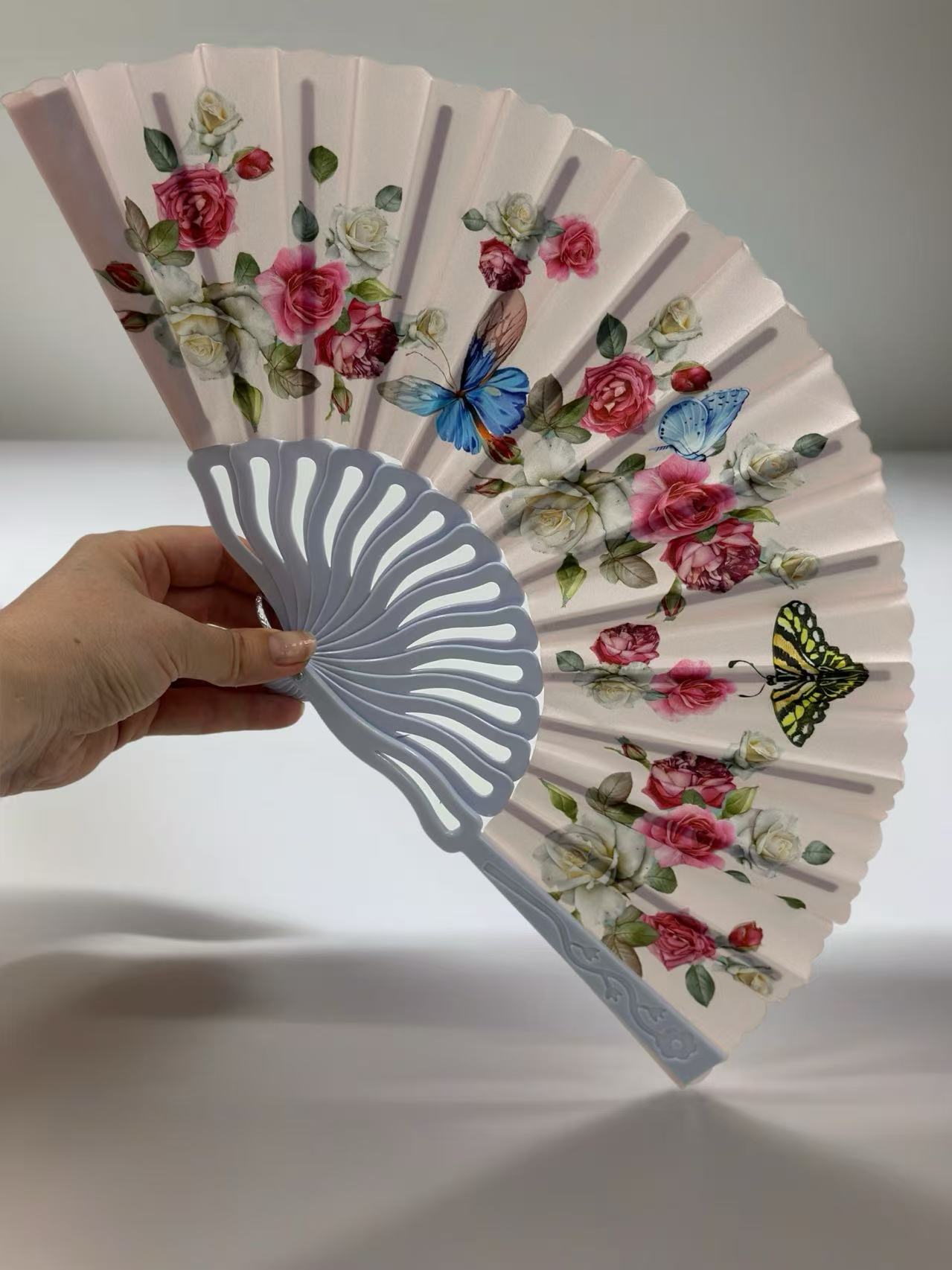 Elegant Floral and Butterfly Hand Fans