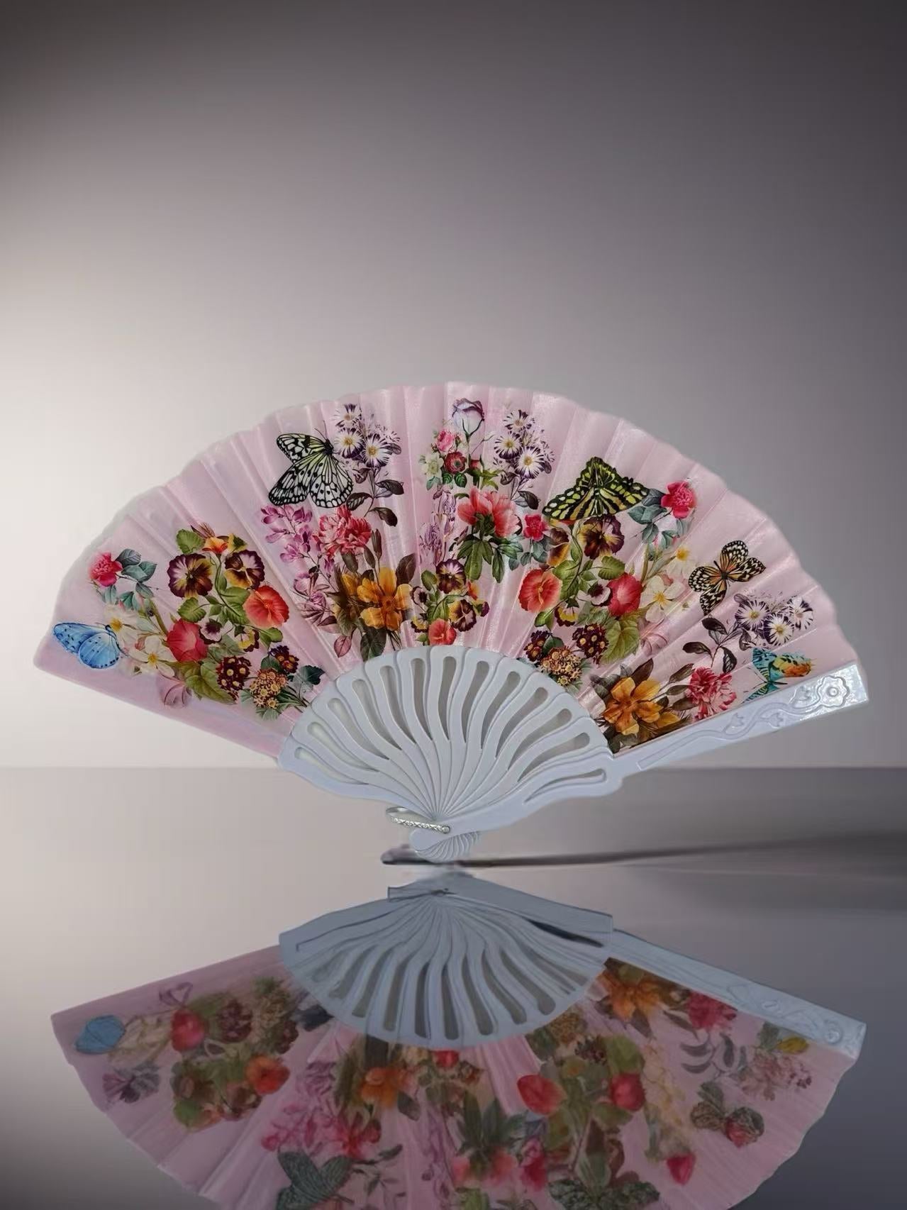 Elegant Floral and Butterfly Hand Fans