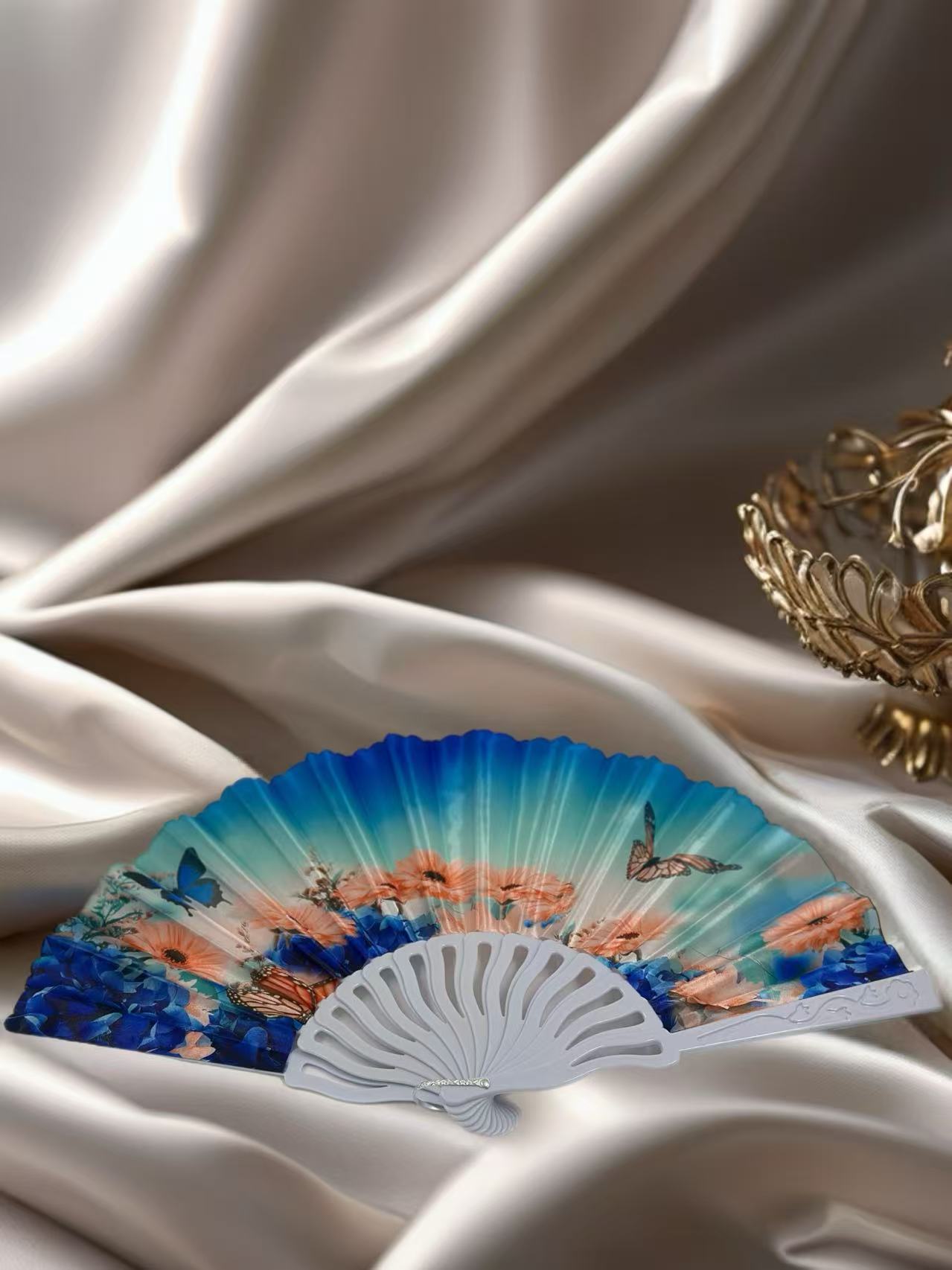 Scenic Nature and Floral Hand Fans