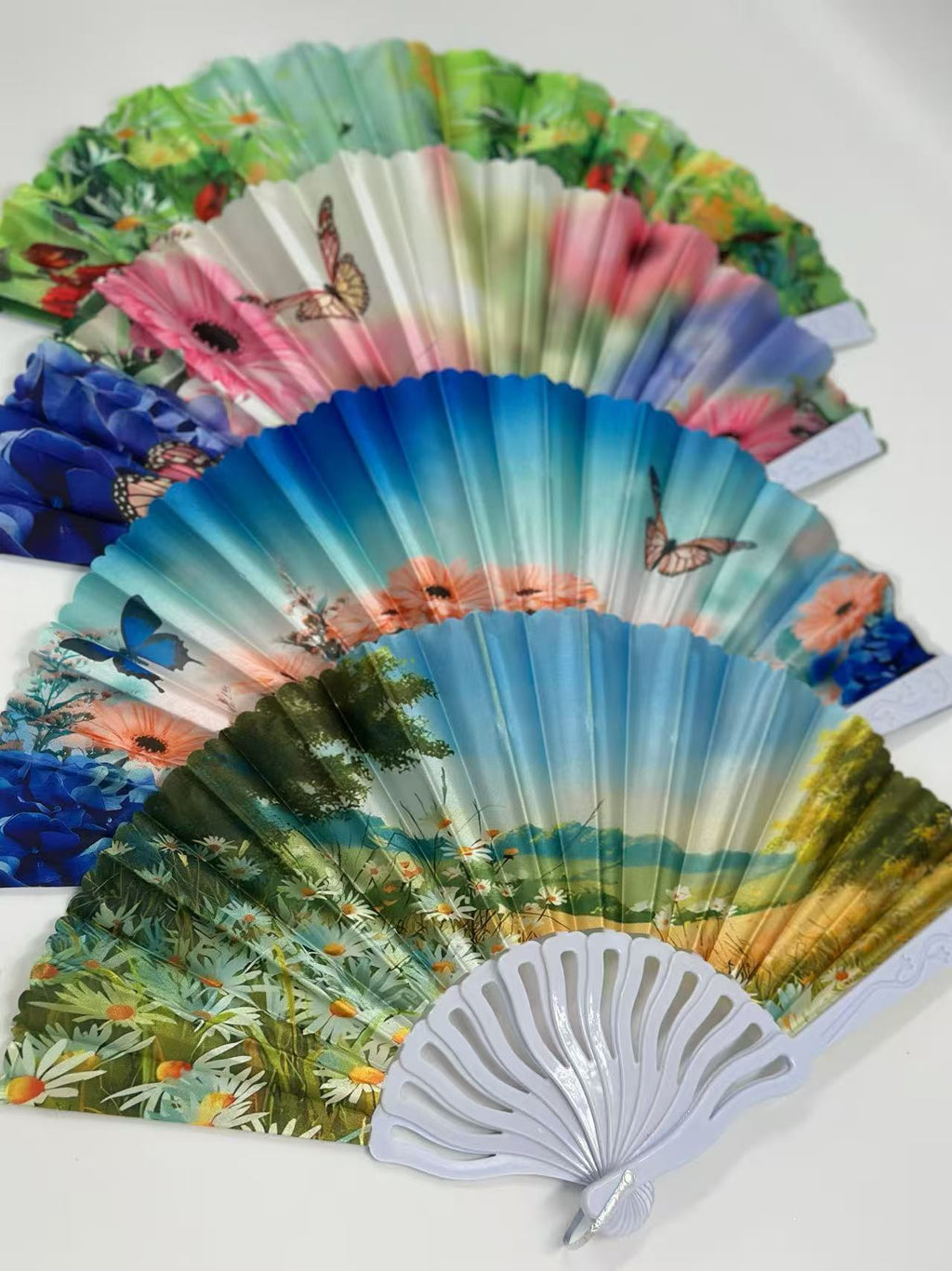 Scenic Nature and Floral Hand Fans