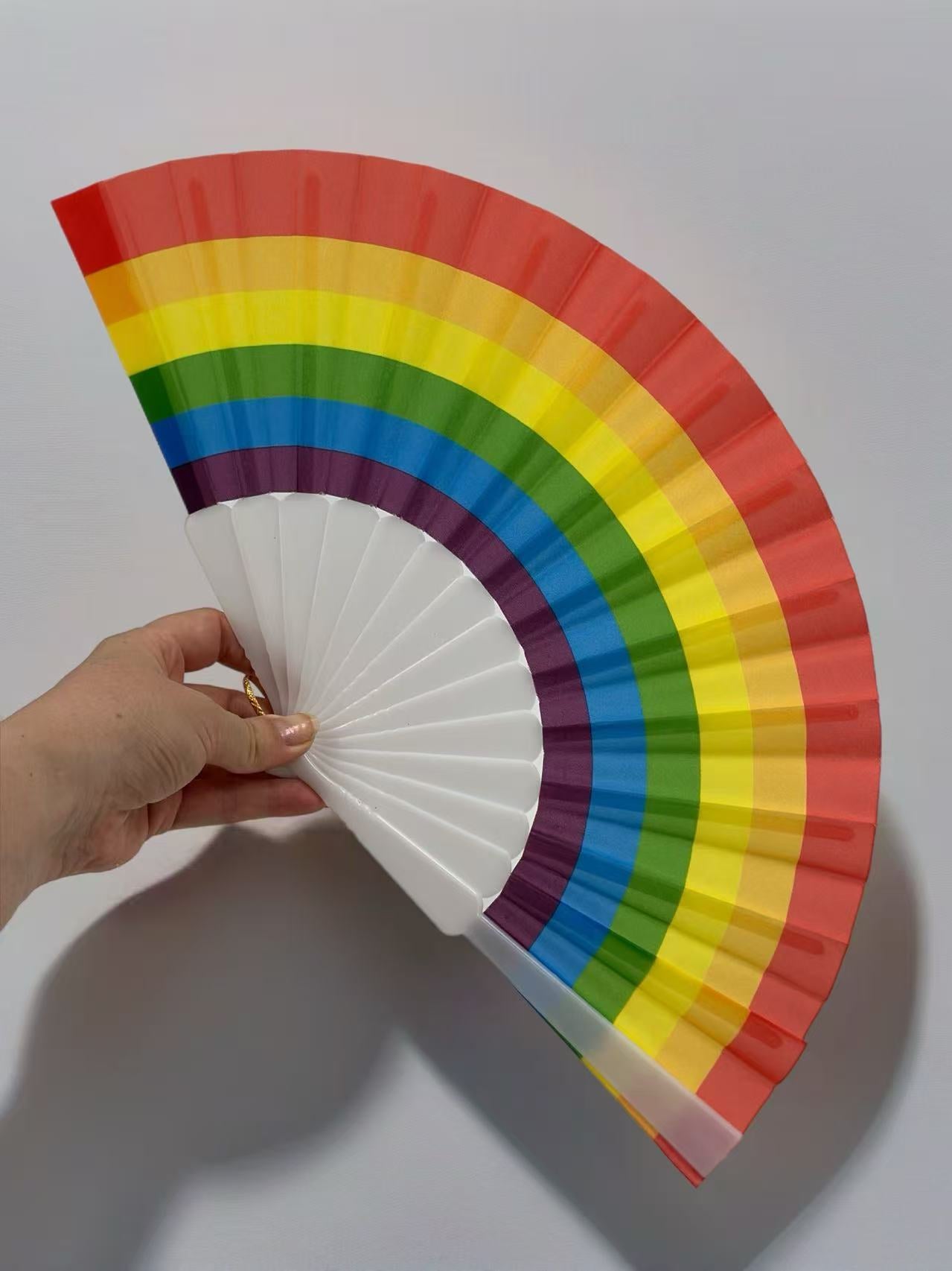 Vibrant Rainbow Pride Folding Fan