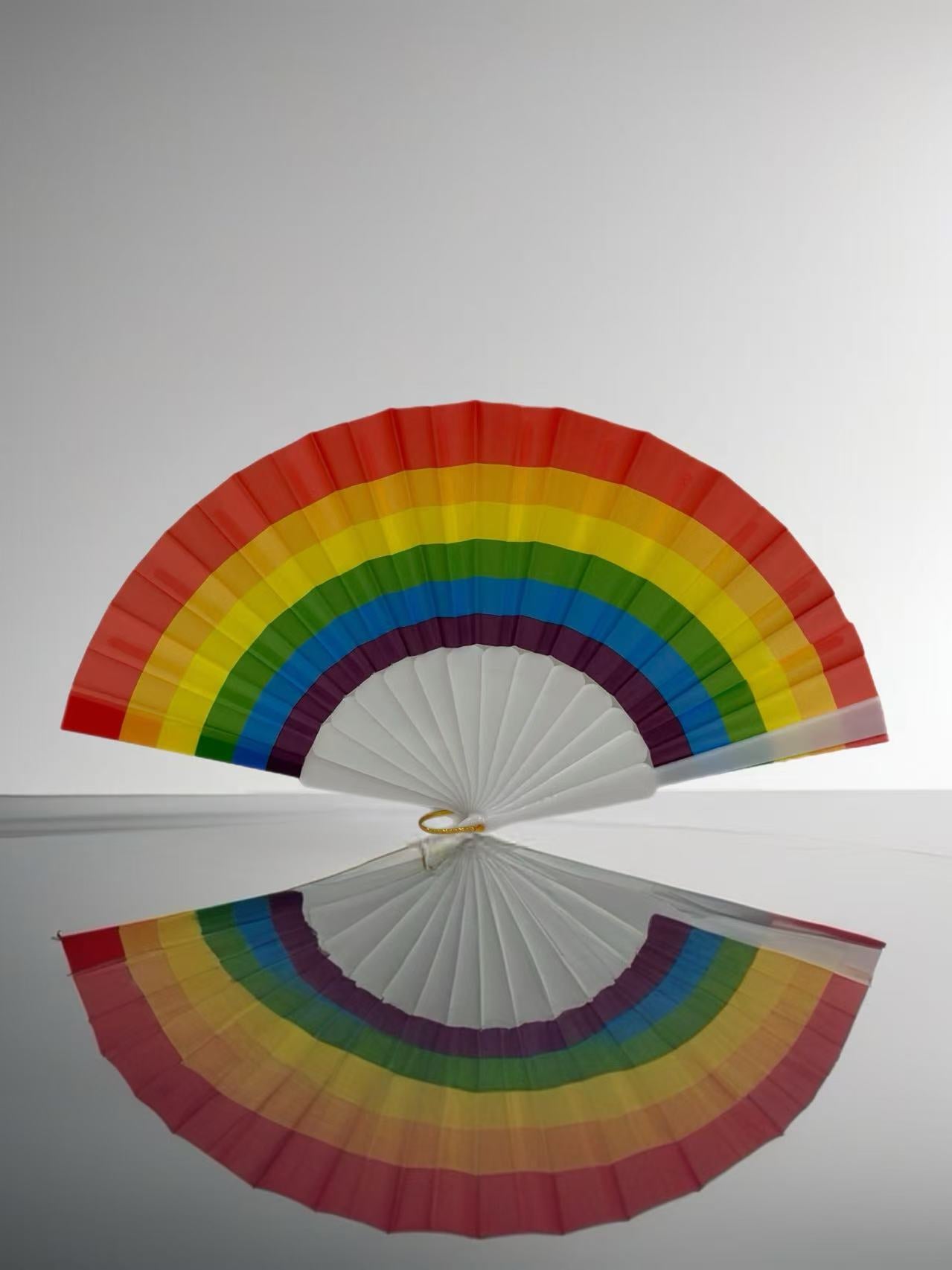 Vibrant Rainbow Pride Folding Fan