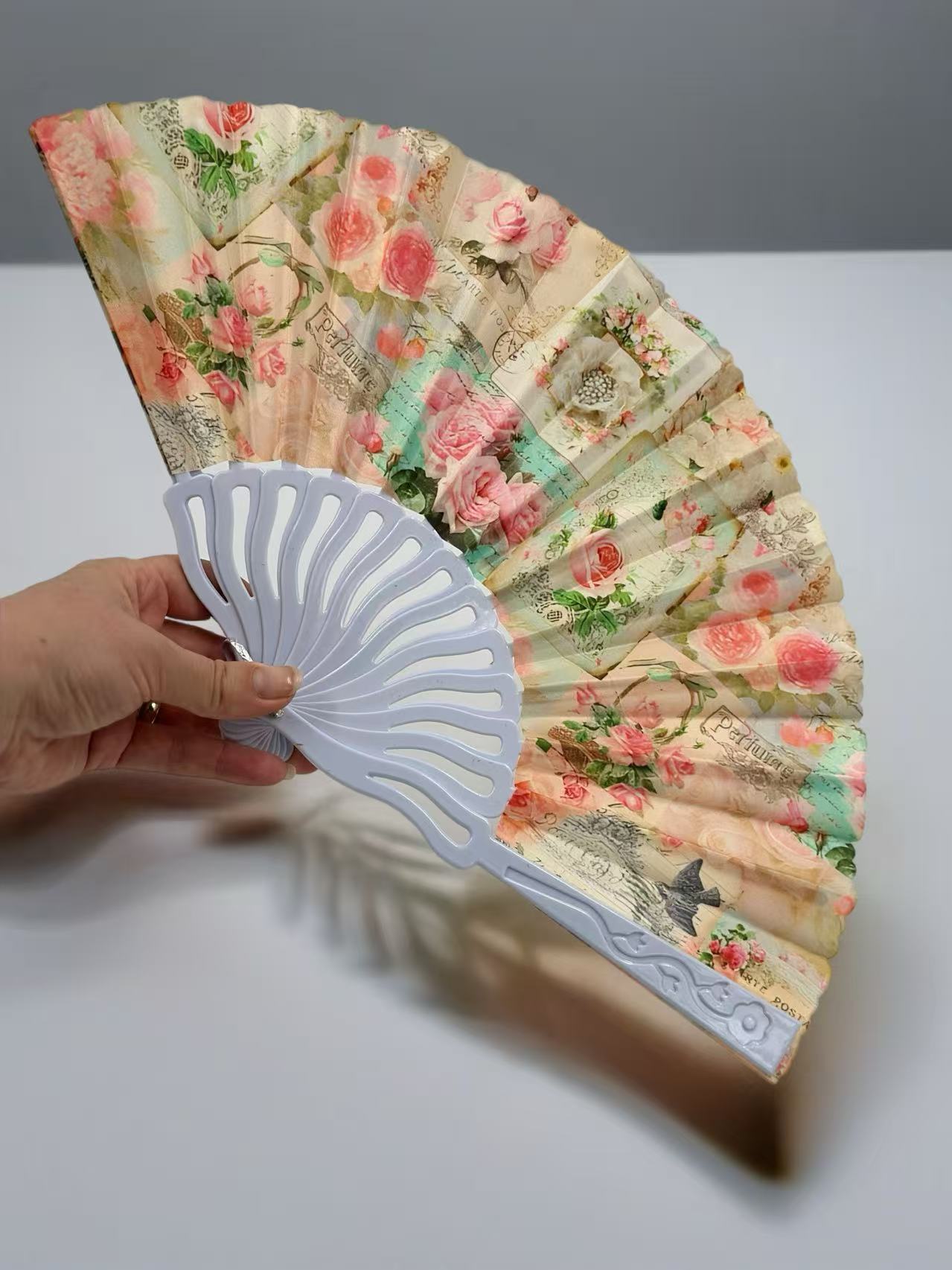 Vintage Parisian-Themed Folding Fans Collection