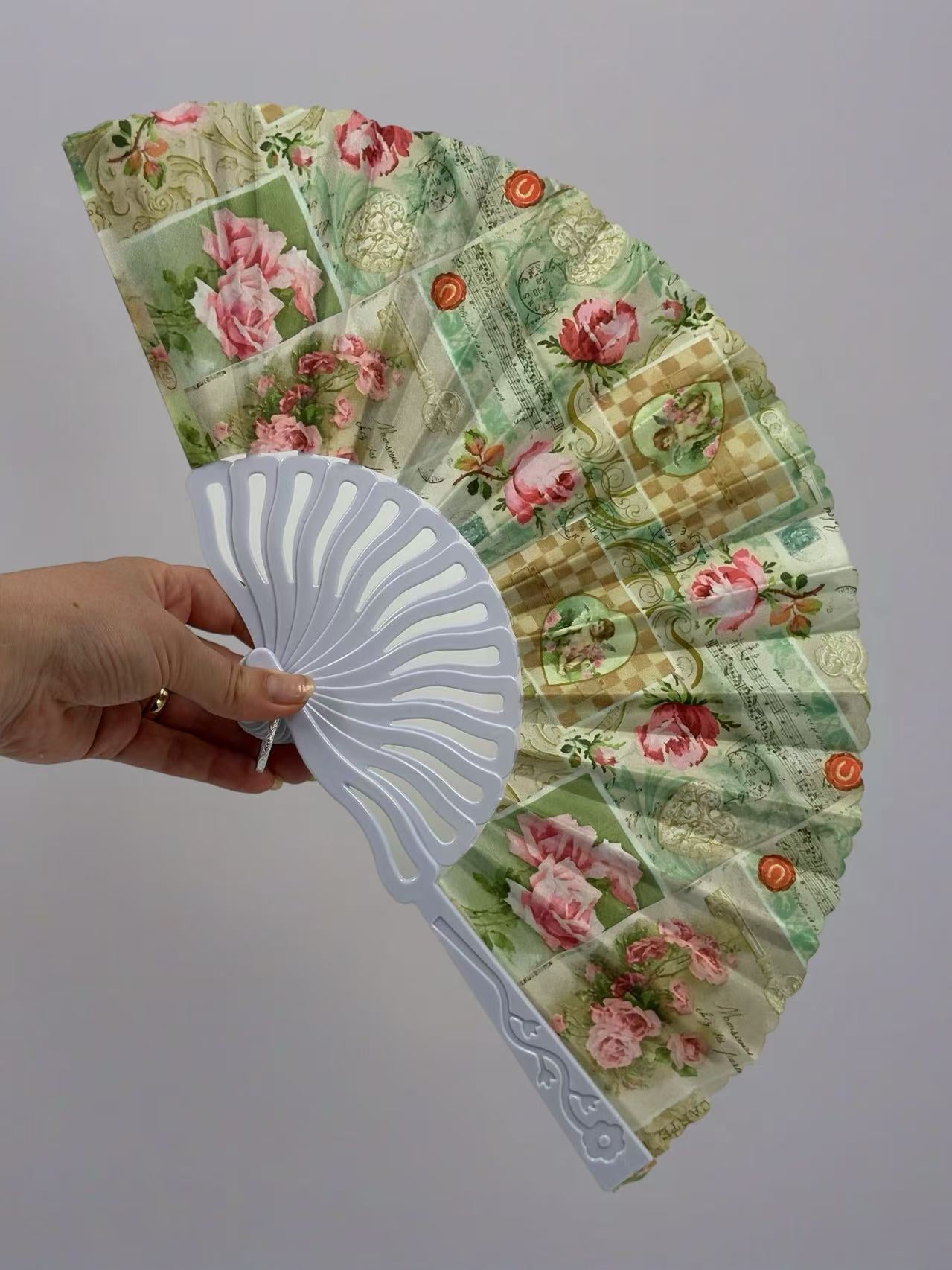 Vintage Parisian-Themed Folding Fans Collection