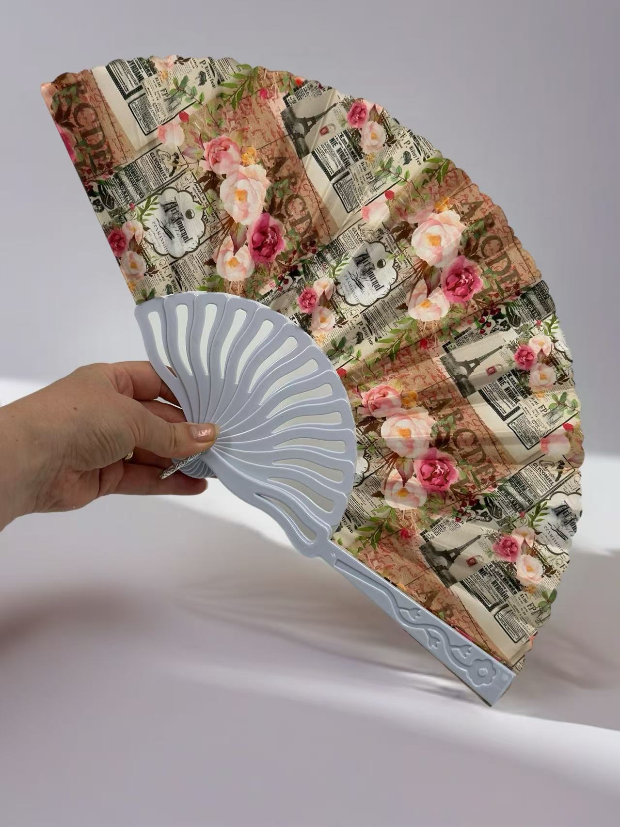 Vintage Parisian-Themed Folding Fans Collection