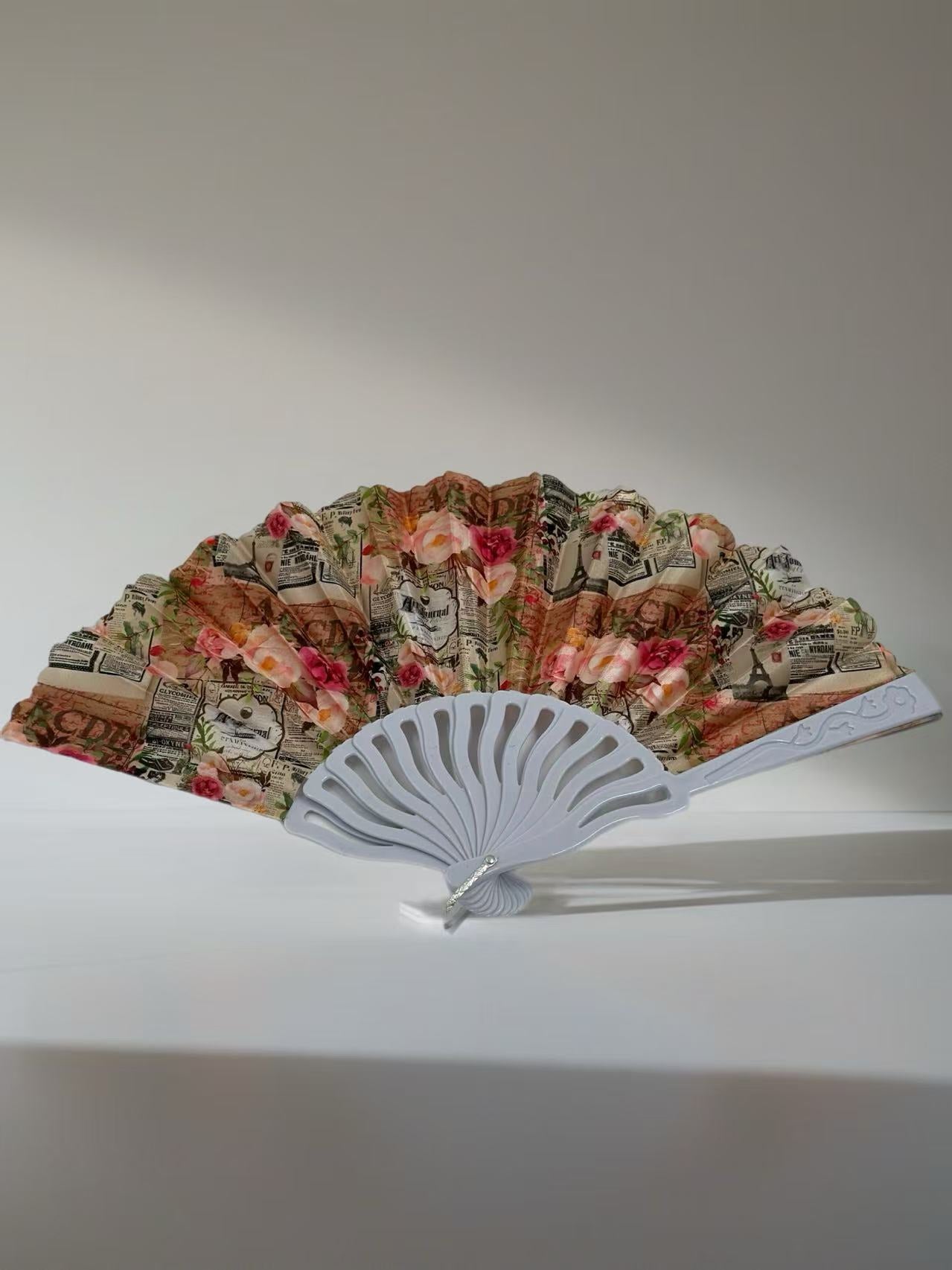 Vintage Parisian-Themed Folding Fans Collection