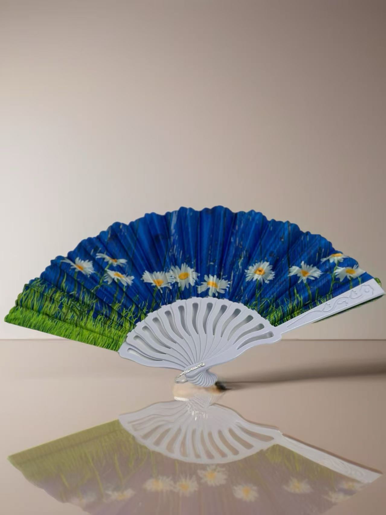 Whimsical Meadow and Sky Folding Fan Collection