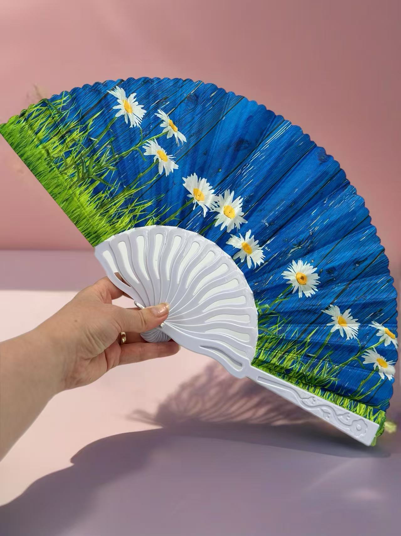 Whimsical Meadow and Sky Folding Fan Collection