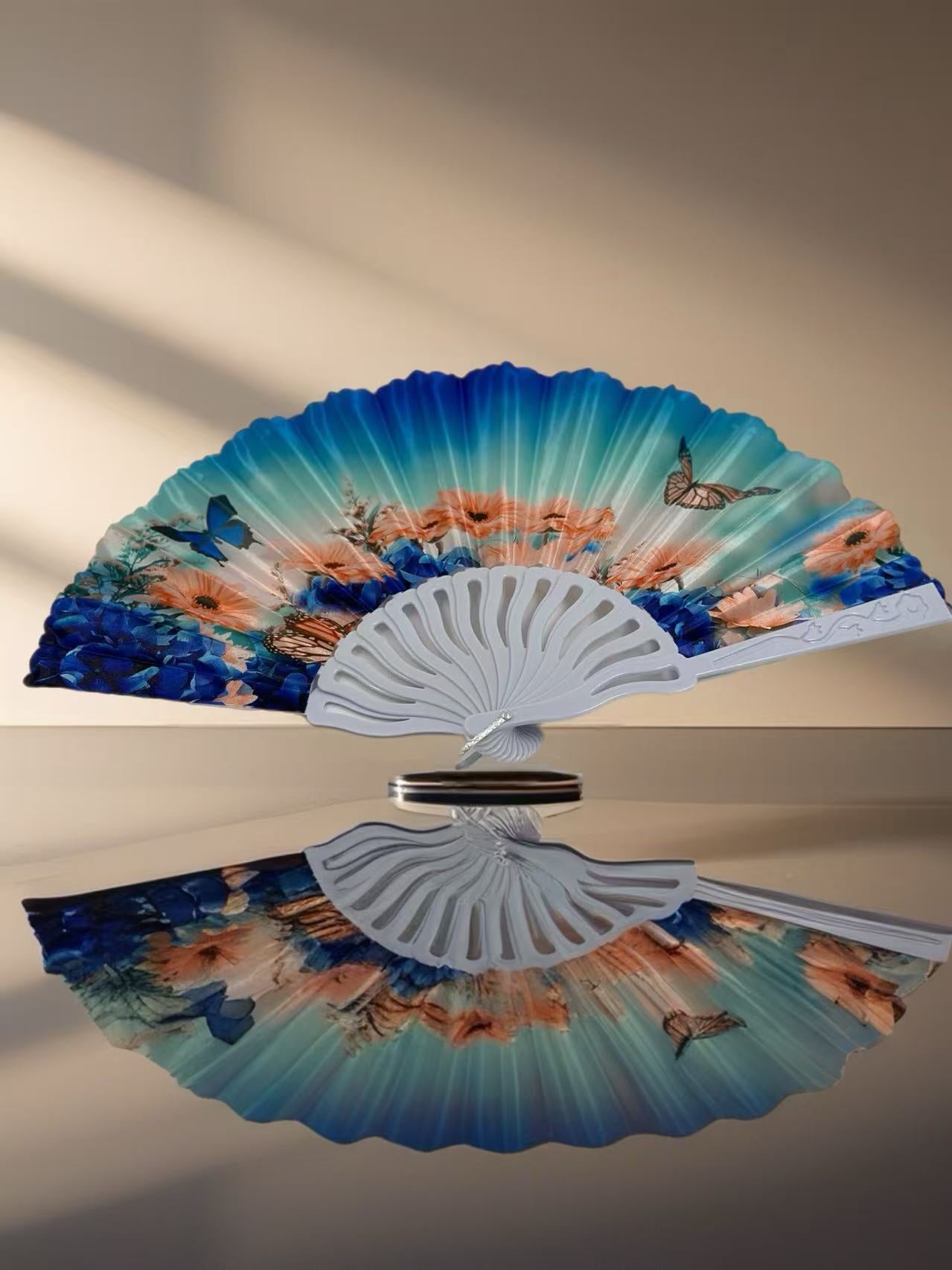 Whimsical Meadow and Sky Folding Fan Collection