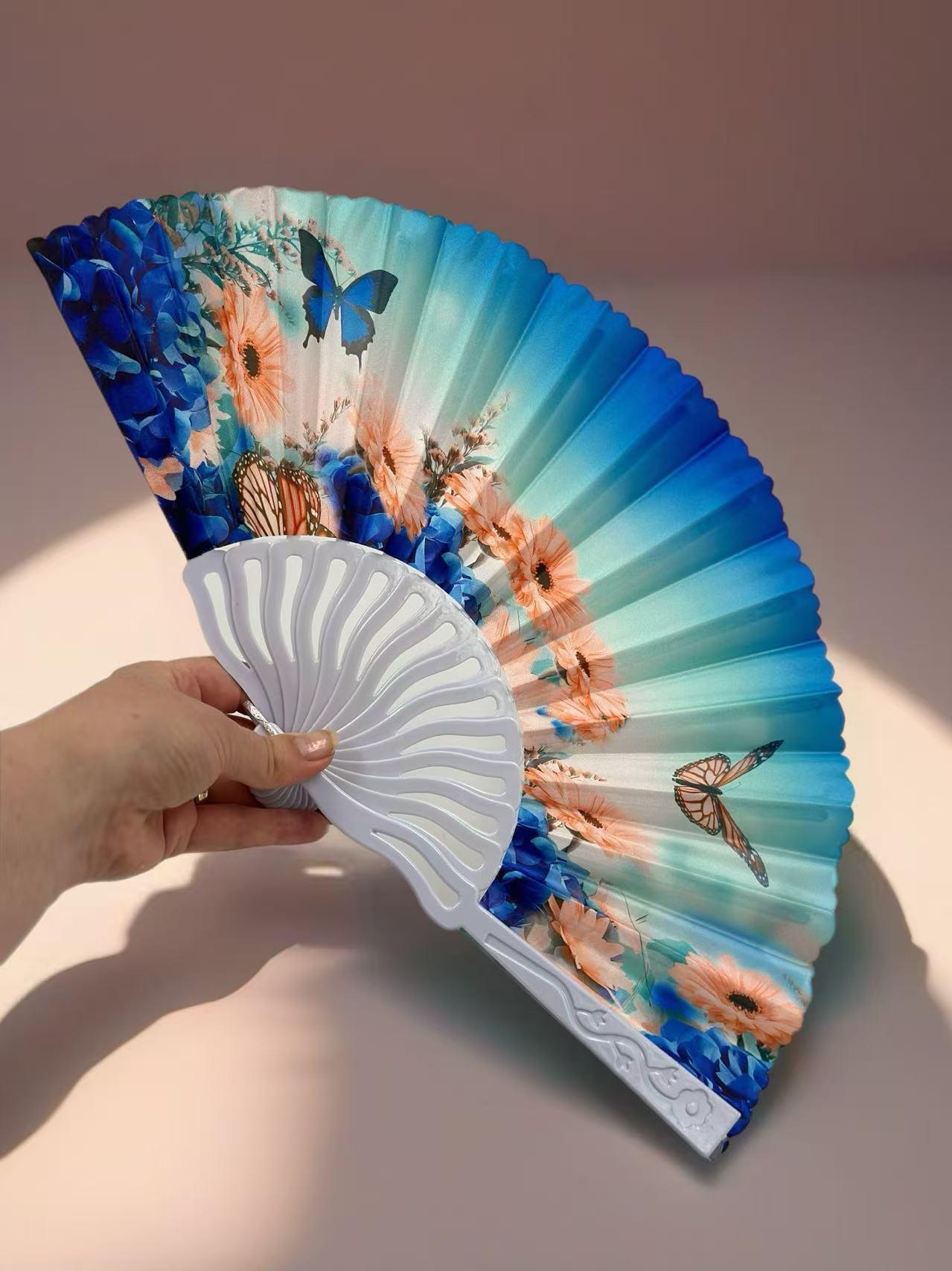 Whimsical Meadow and Sky Folding Fan Collection