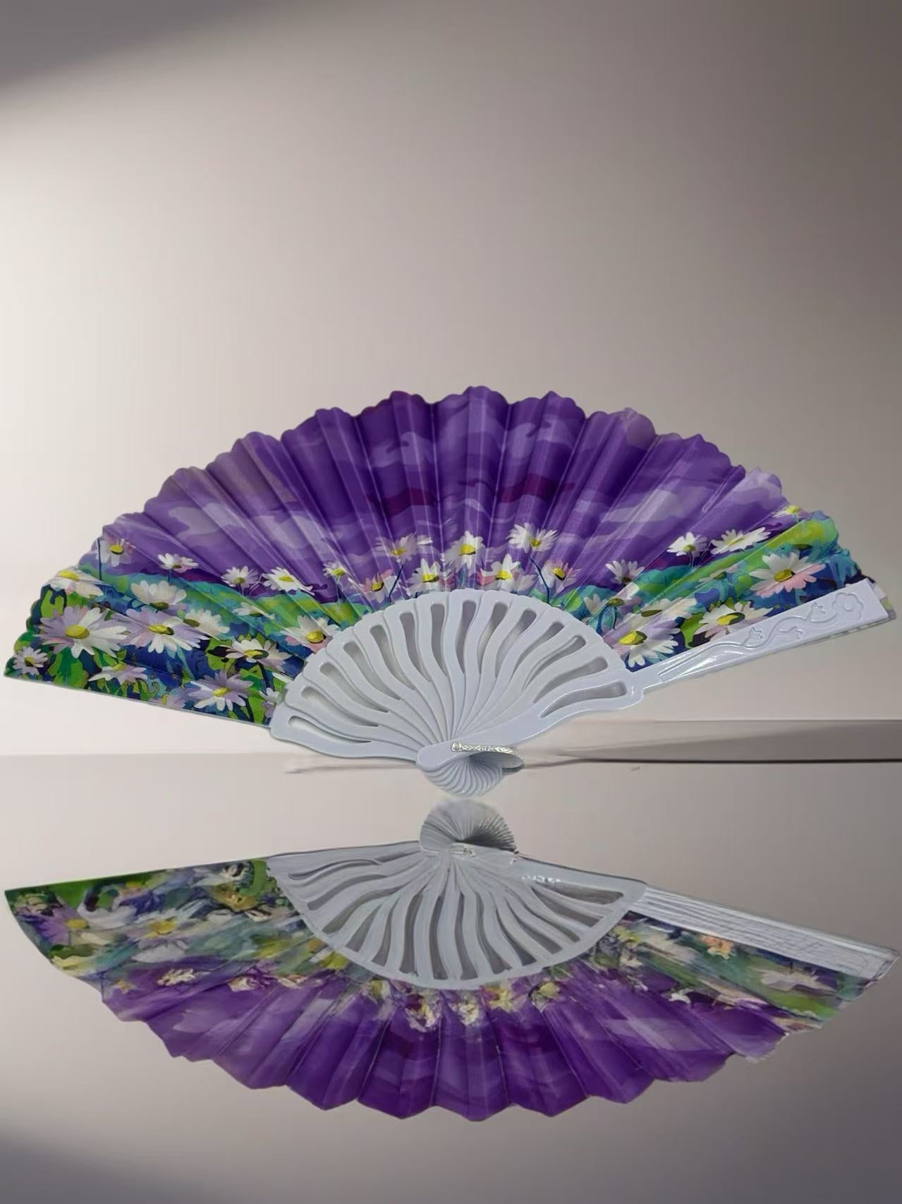 Whimsical Meadow and Sky Folding Fan Collection