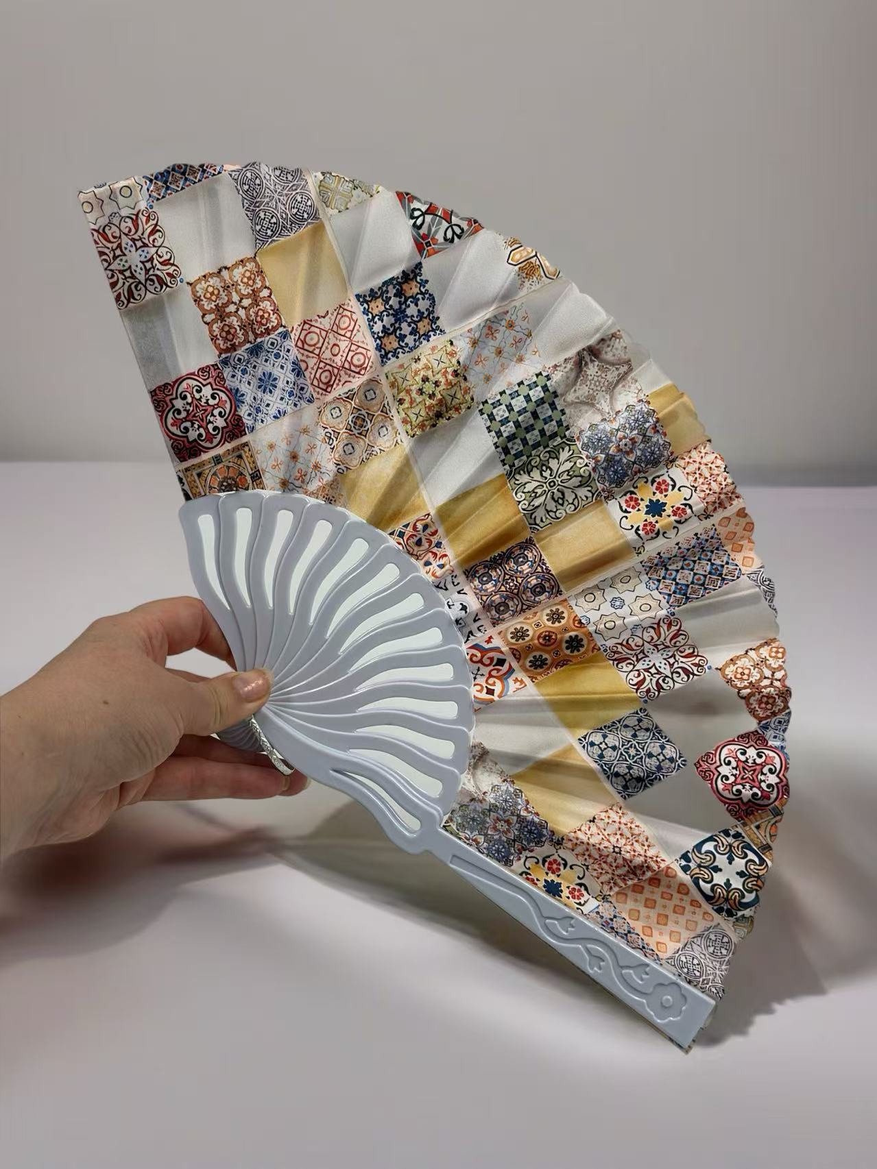 Mediterranean Mosaic Folding Fan Collection