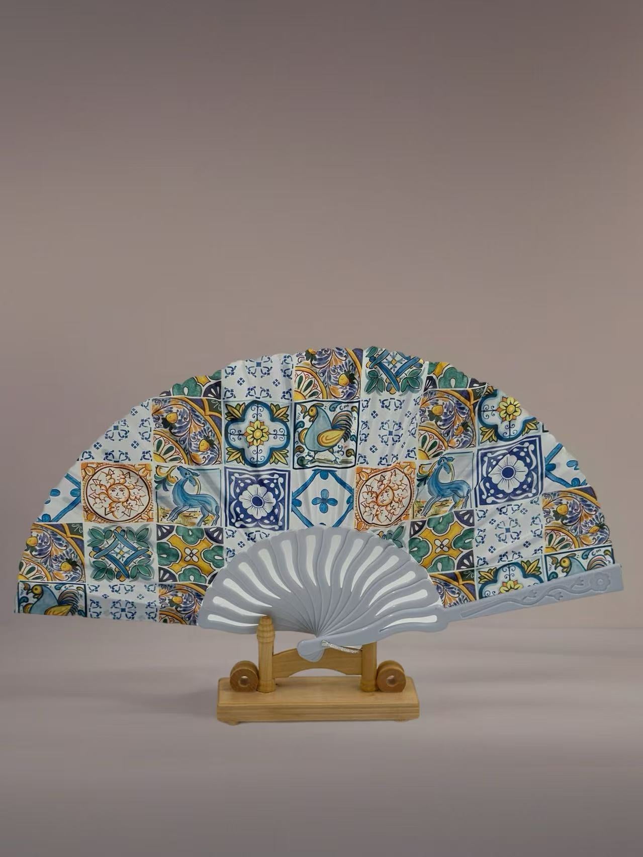 Mediterranean Mosaic Folding Fan Collection