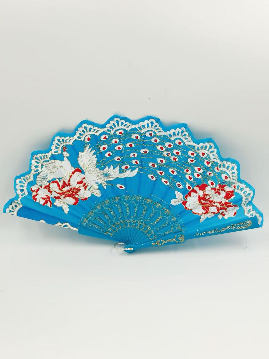 Peacock Feather Embroidered Fan Collection