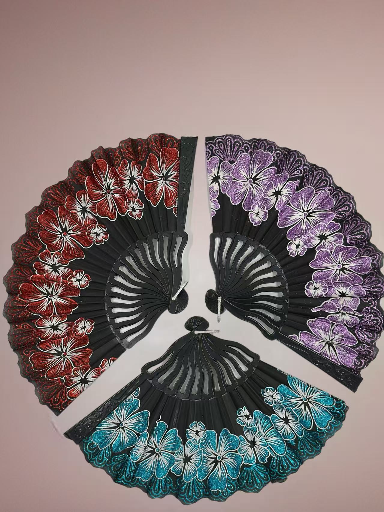 Elegant Hand Fans with Floral Designs