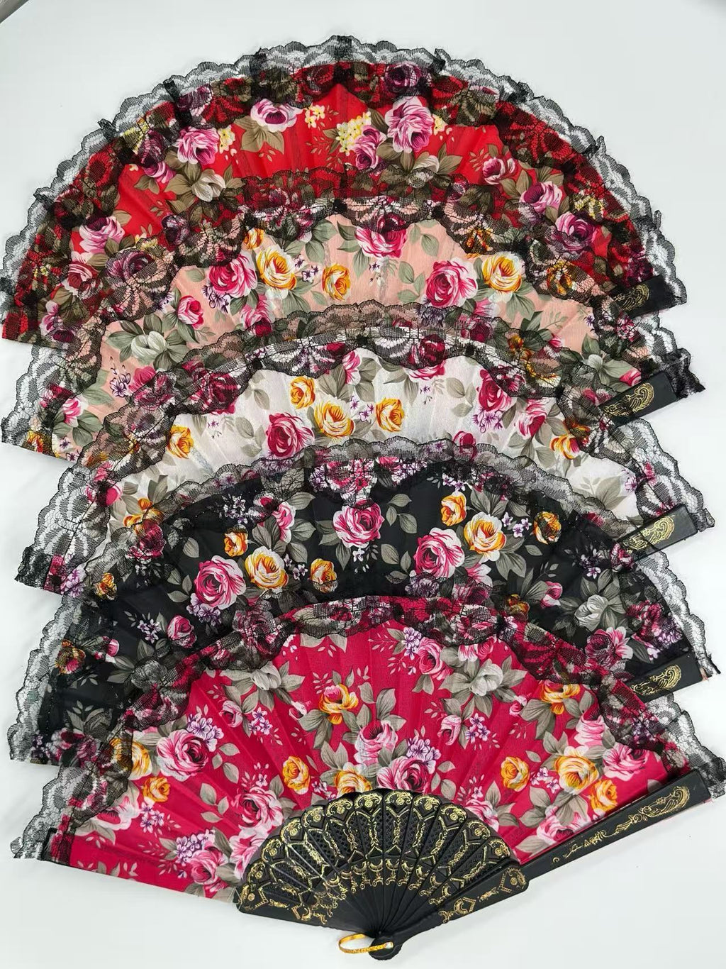 Romantic Floral Lace Hand Fans