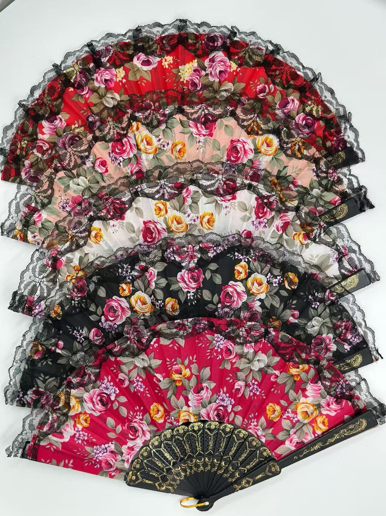 Romantic Floral Lace Hand Fans