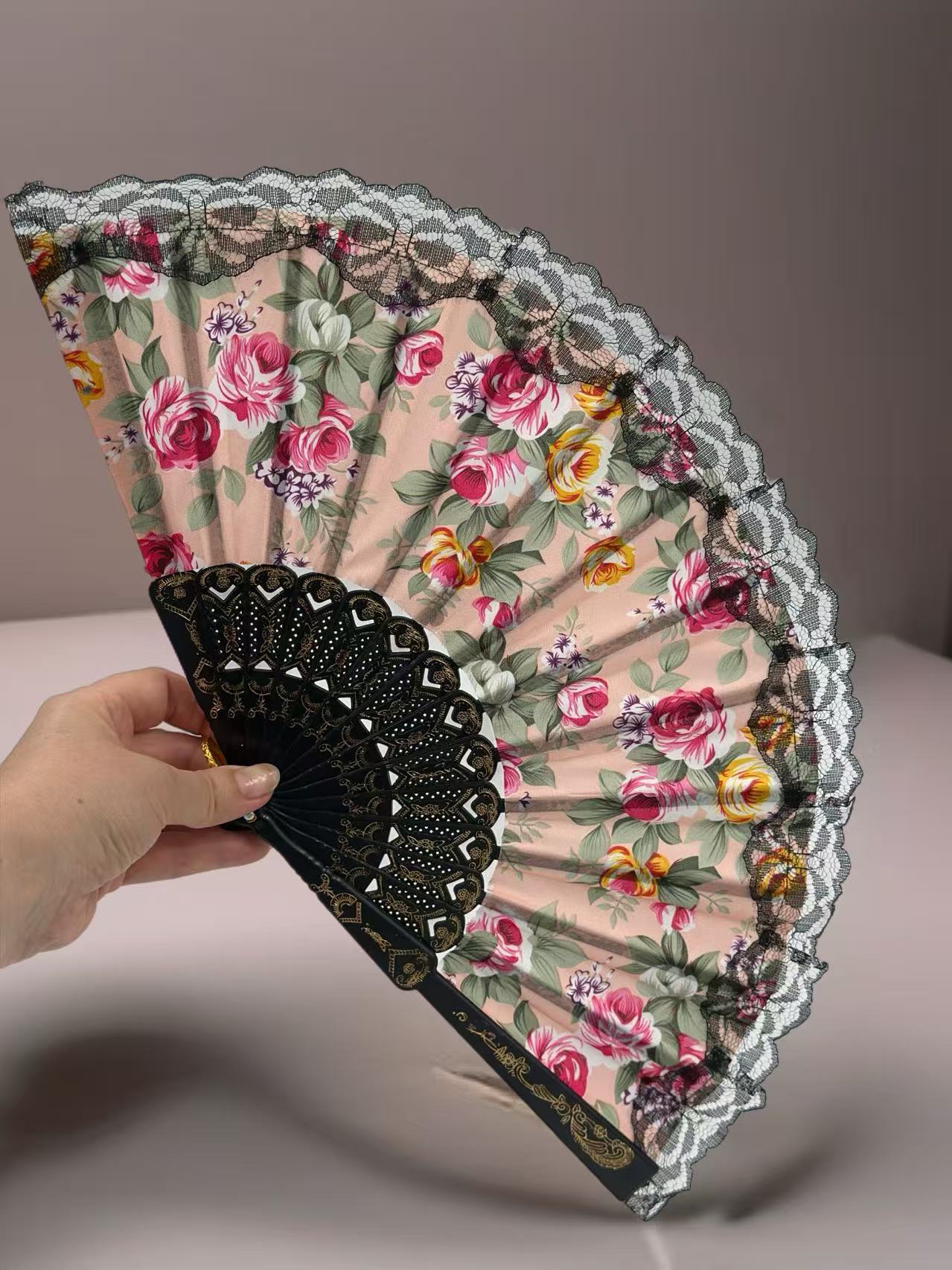 Romantic Floral Lace Hand Fans