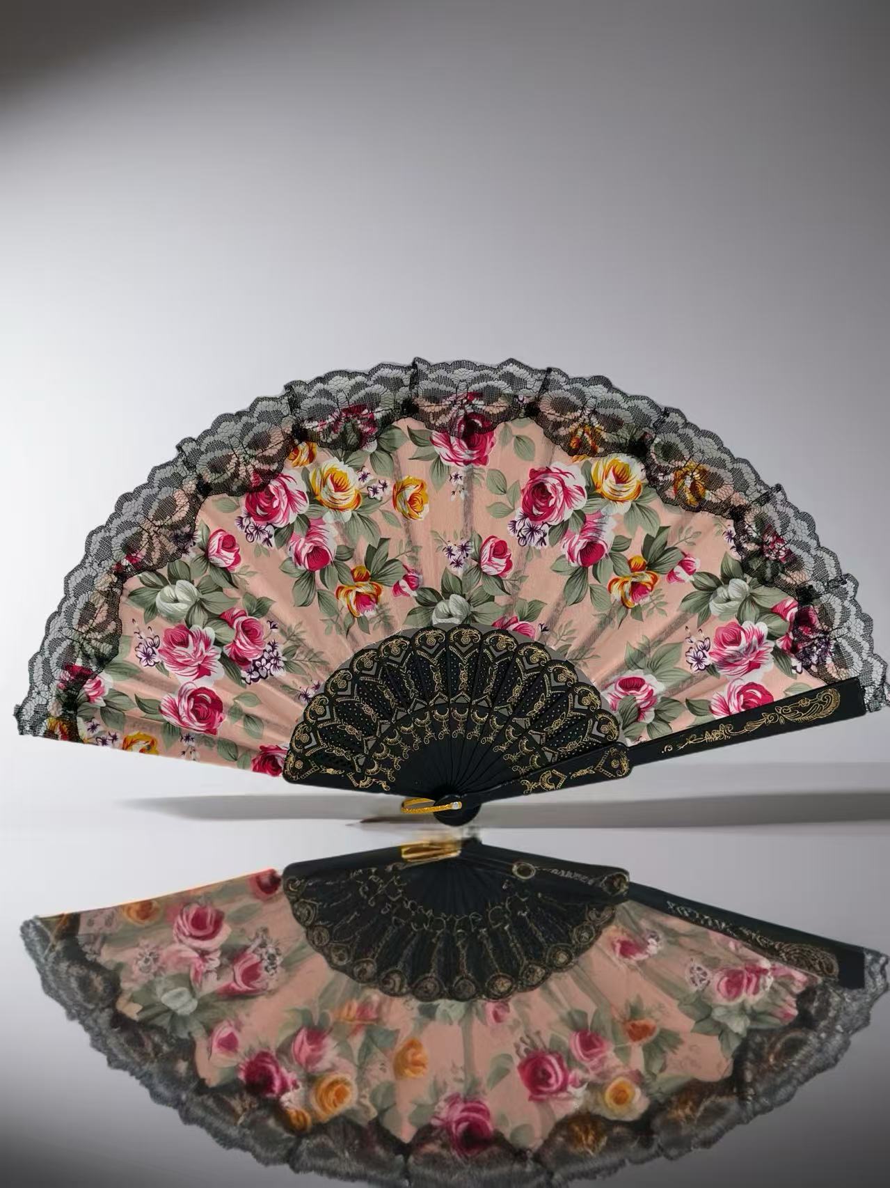 Romantic Floral Lace Hand Fans