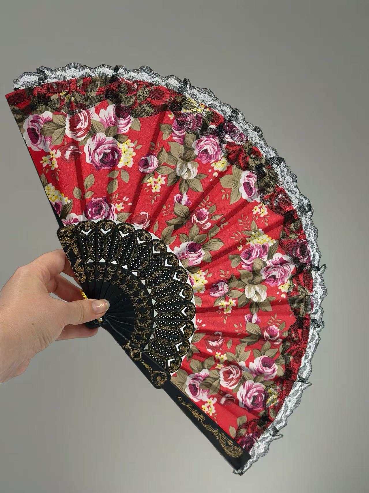 Romantic Floral Lace Hand Fans