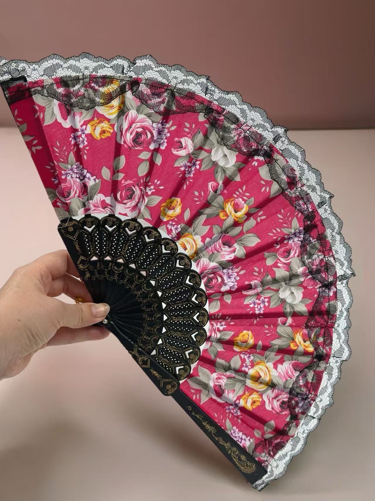 Romantic Floral Lace Hand Fans