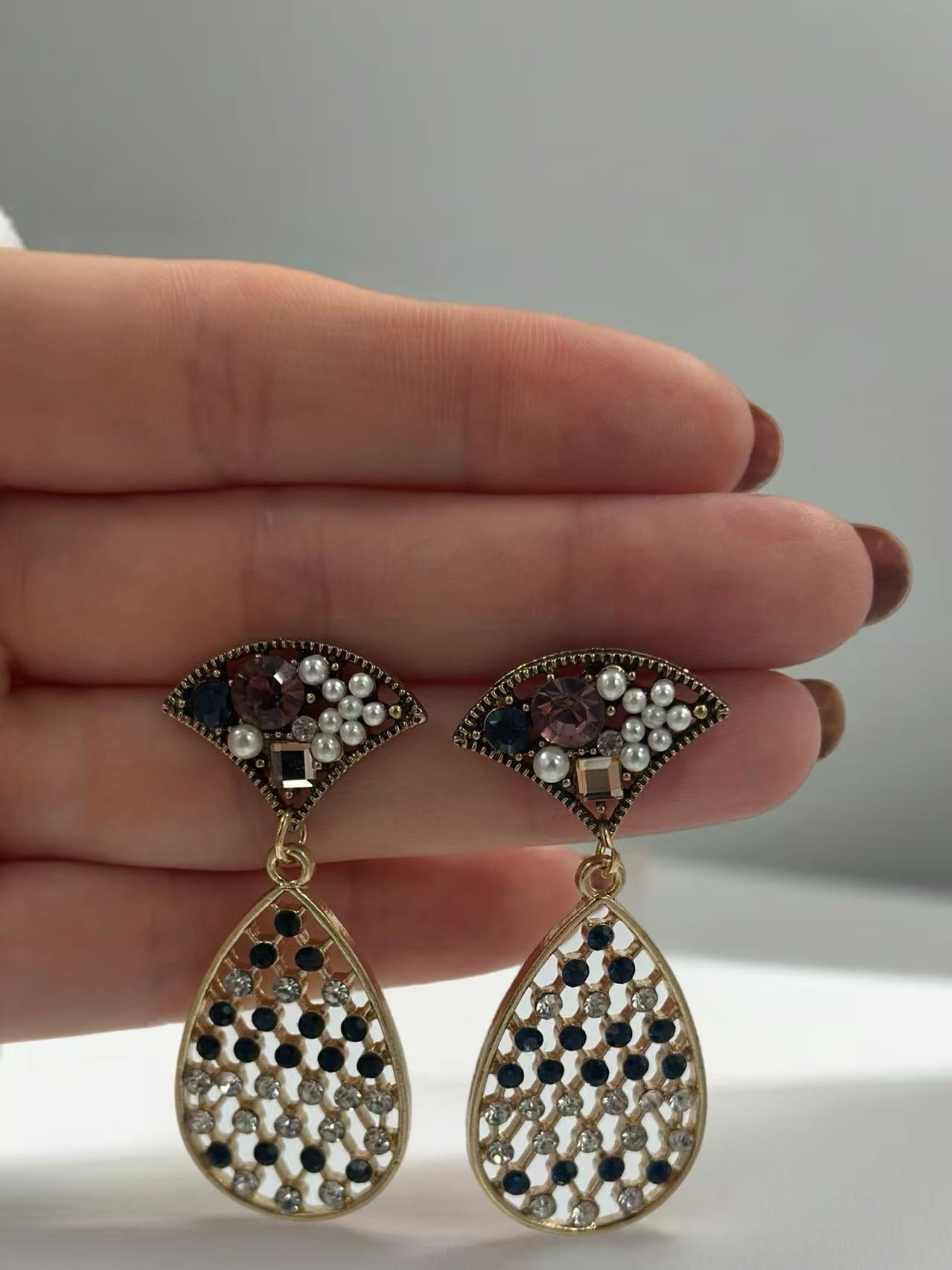 Teardrop Mesh Statement Earrings