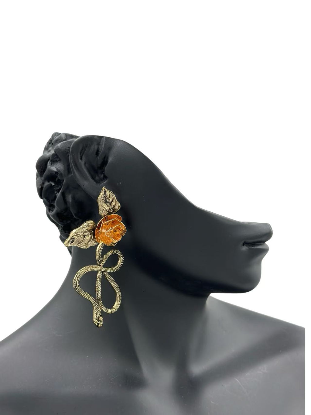 Vintage Rose & Serpent Statement Earrings
