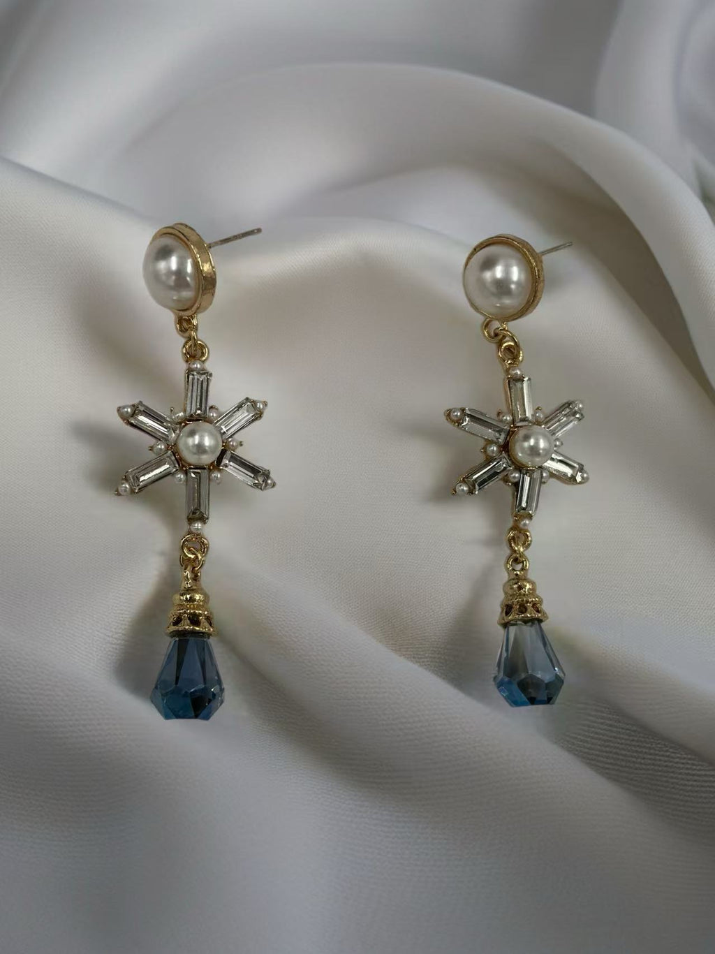 Crystal Drop Star Earrings