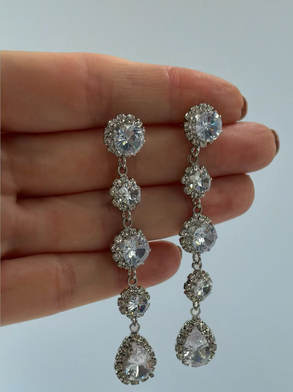 Luxury Cascading Cubic Zirconia Drop Earrings