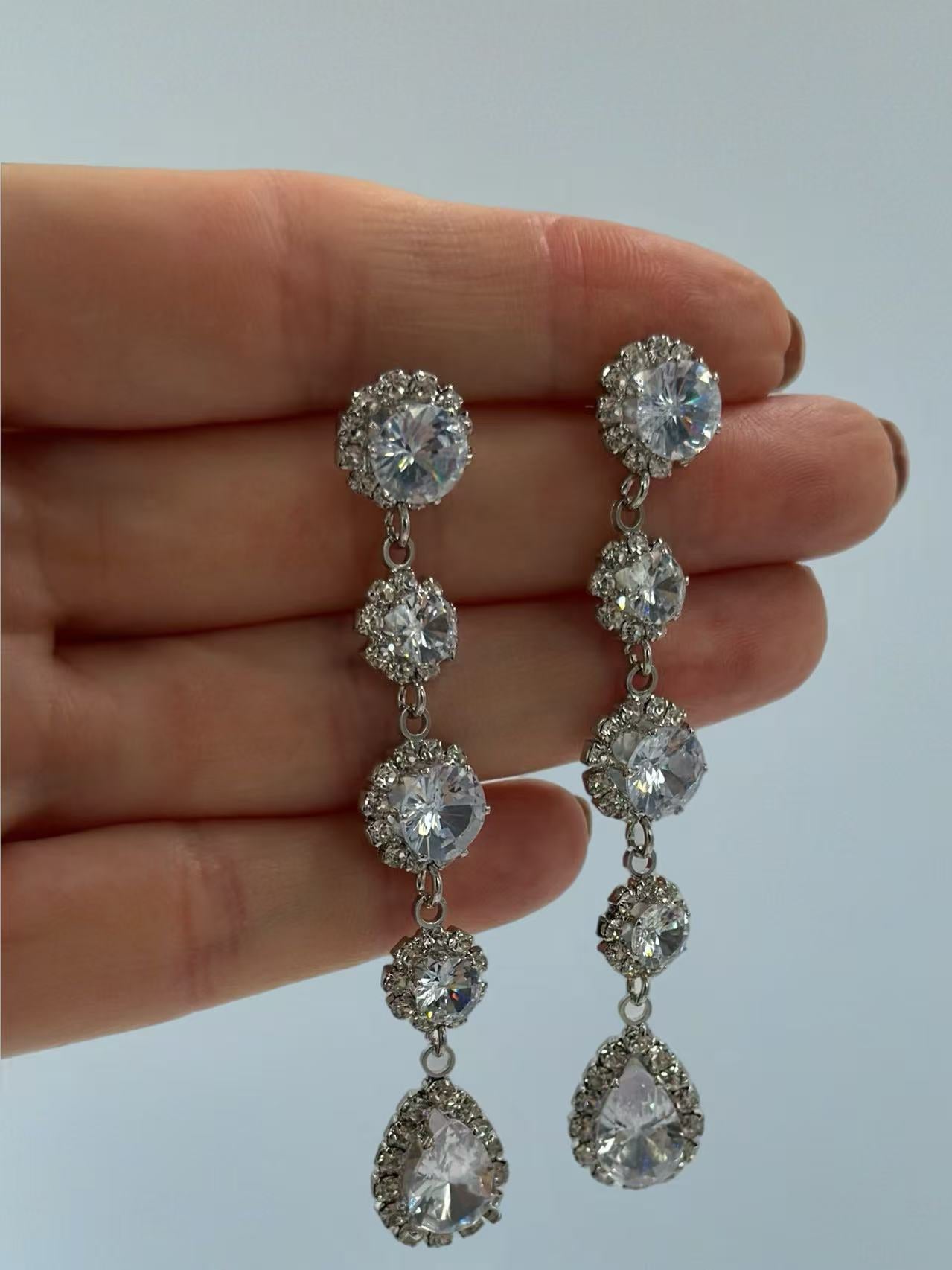 Luxury Cascading Cubic Zirconia Drop Earrings
