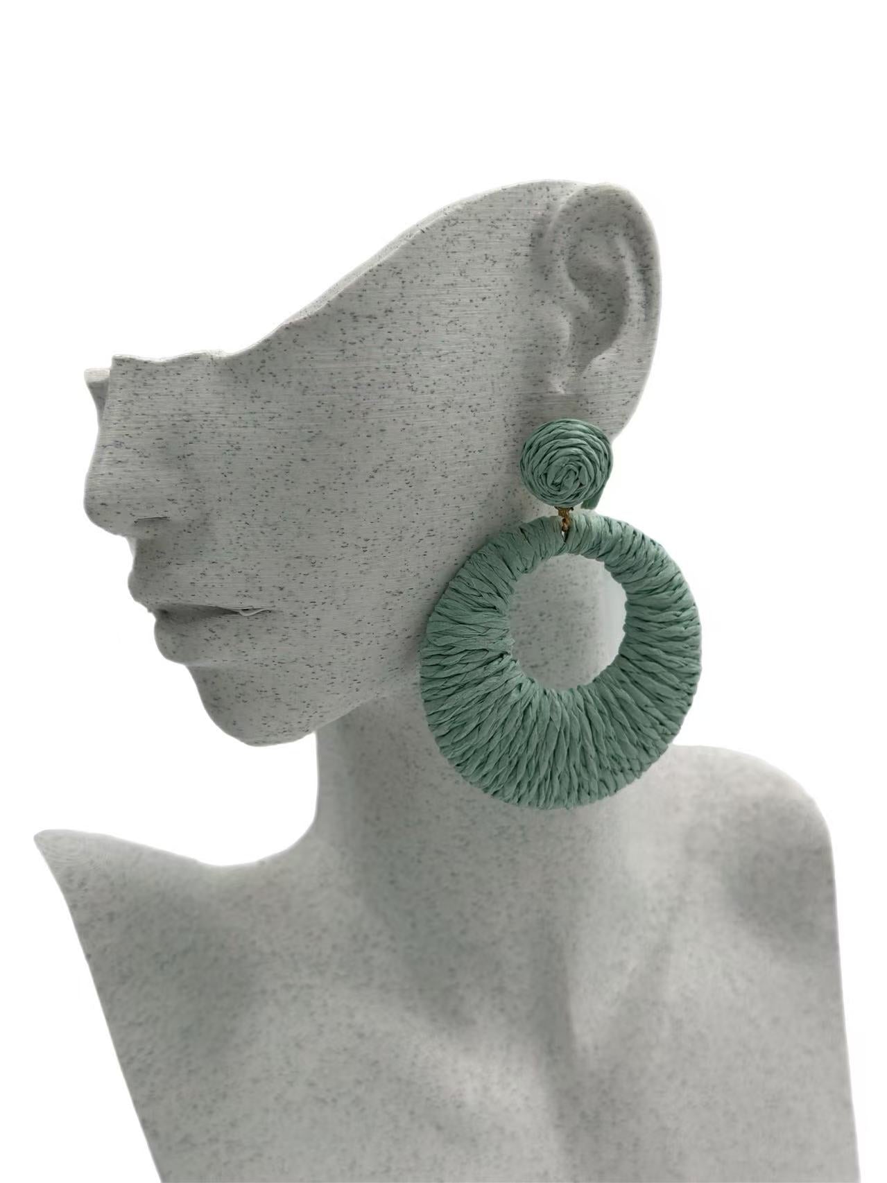 Bold Raffia Wrapped Earrings – Summer Essentials