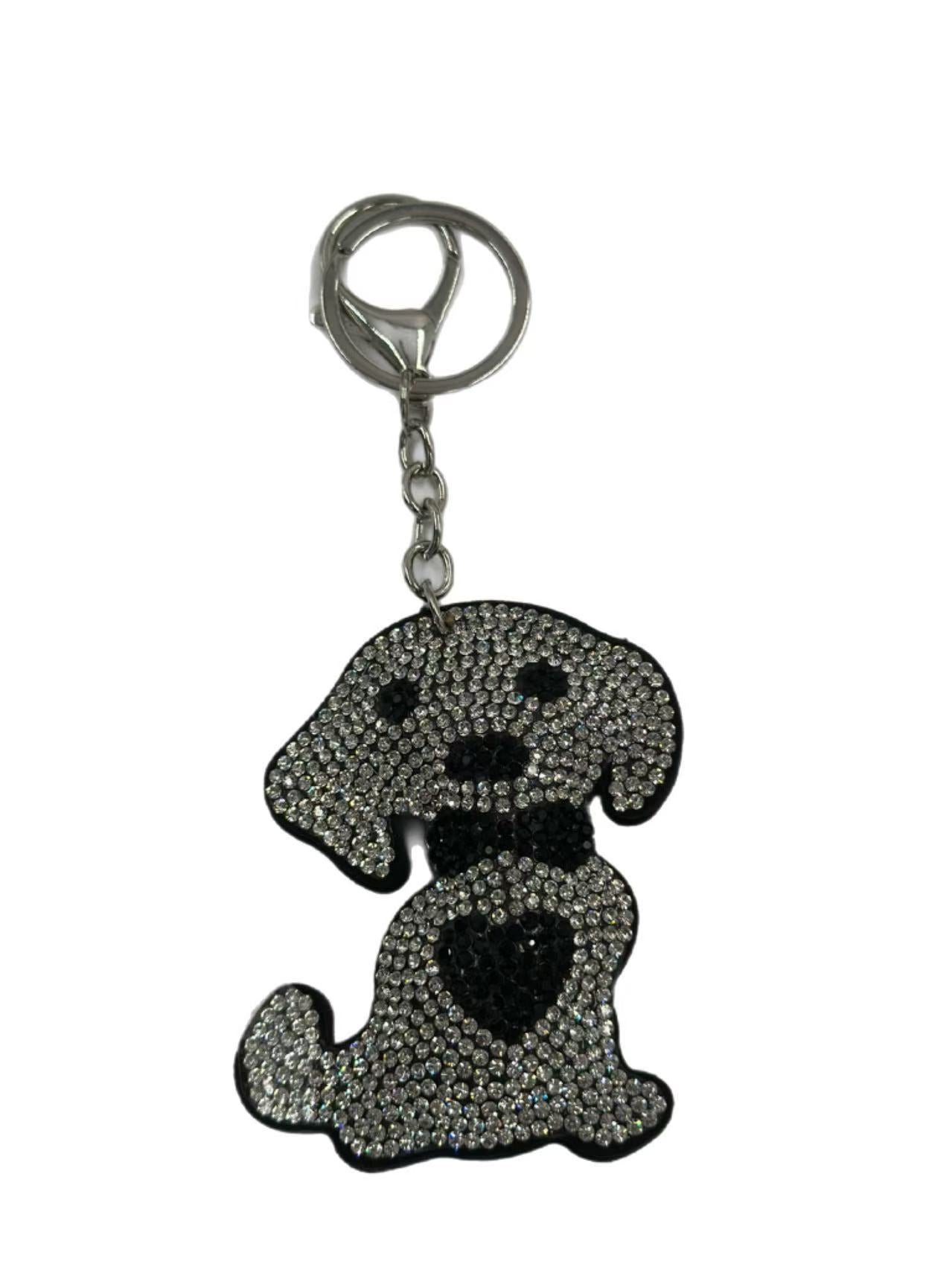 Crystal Dog Keychain – Sparkling Rhinestone Puppy Bag Charm & Key Ring