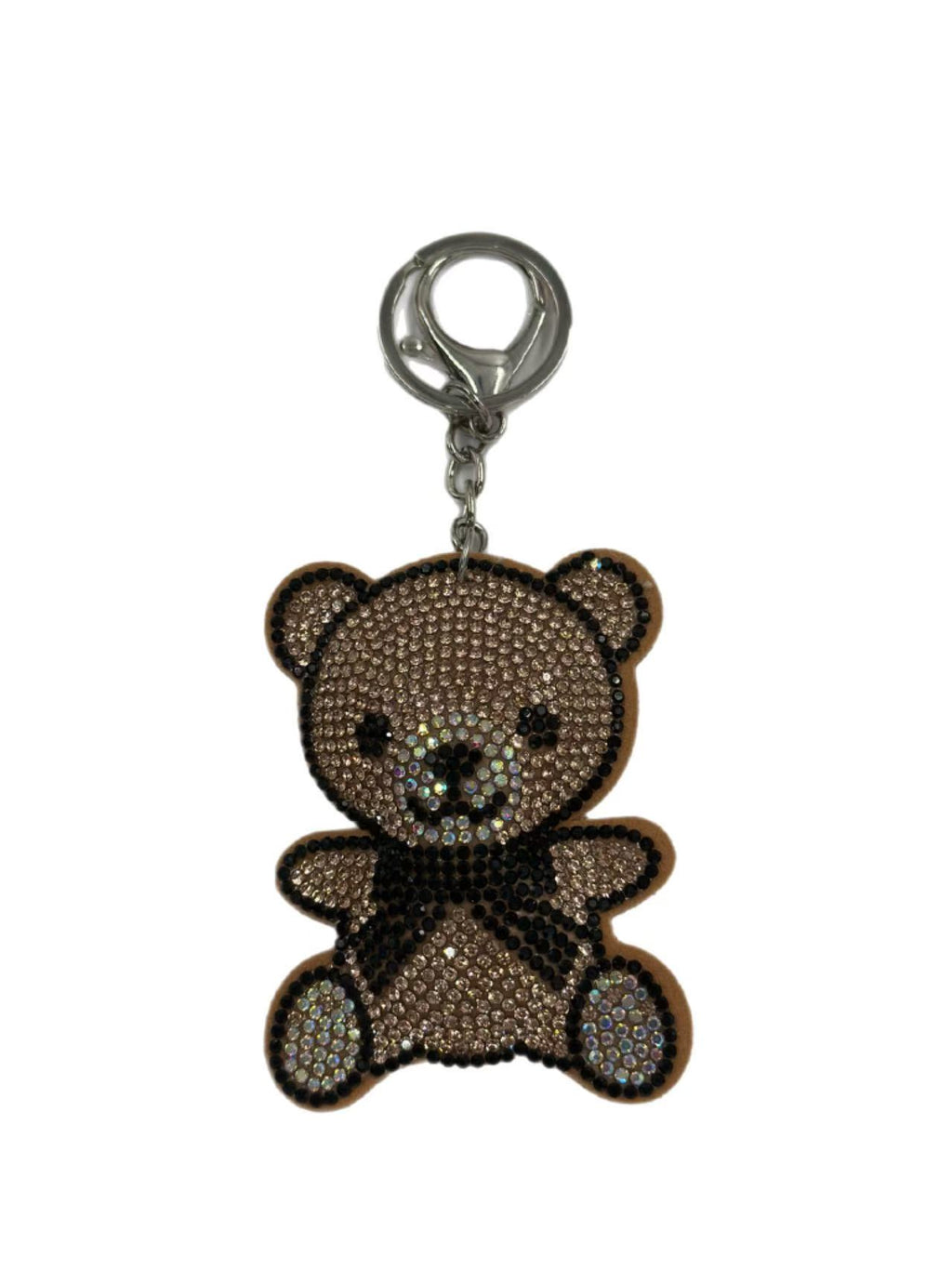Brown Rhinestone Teddy Bear Keychain – Cute Sparkling Charm