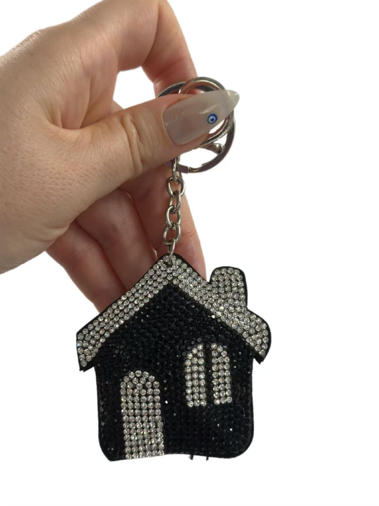 Crystal House Keychain – Sparkling Rhinestone Home Charm