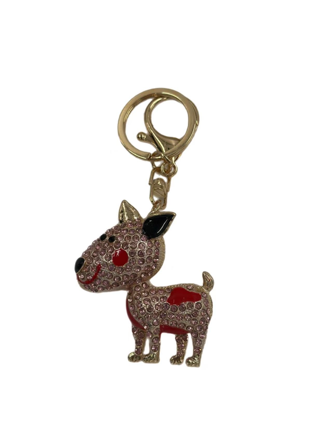 Crystal Dog Keychain – Cute Rhinestone Puppy Charm