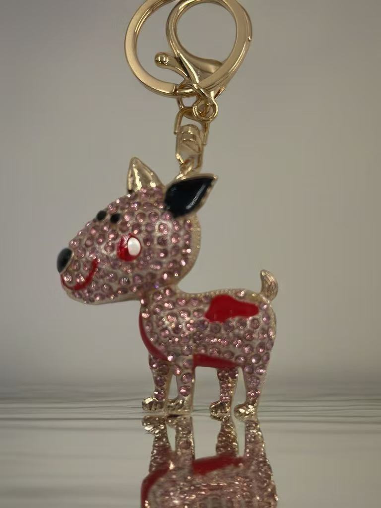 Crystal Dog Keychain – Cute Rhinestone Puppy Charm