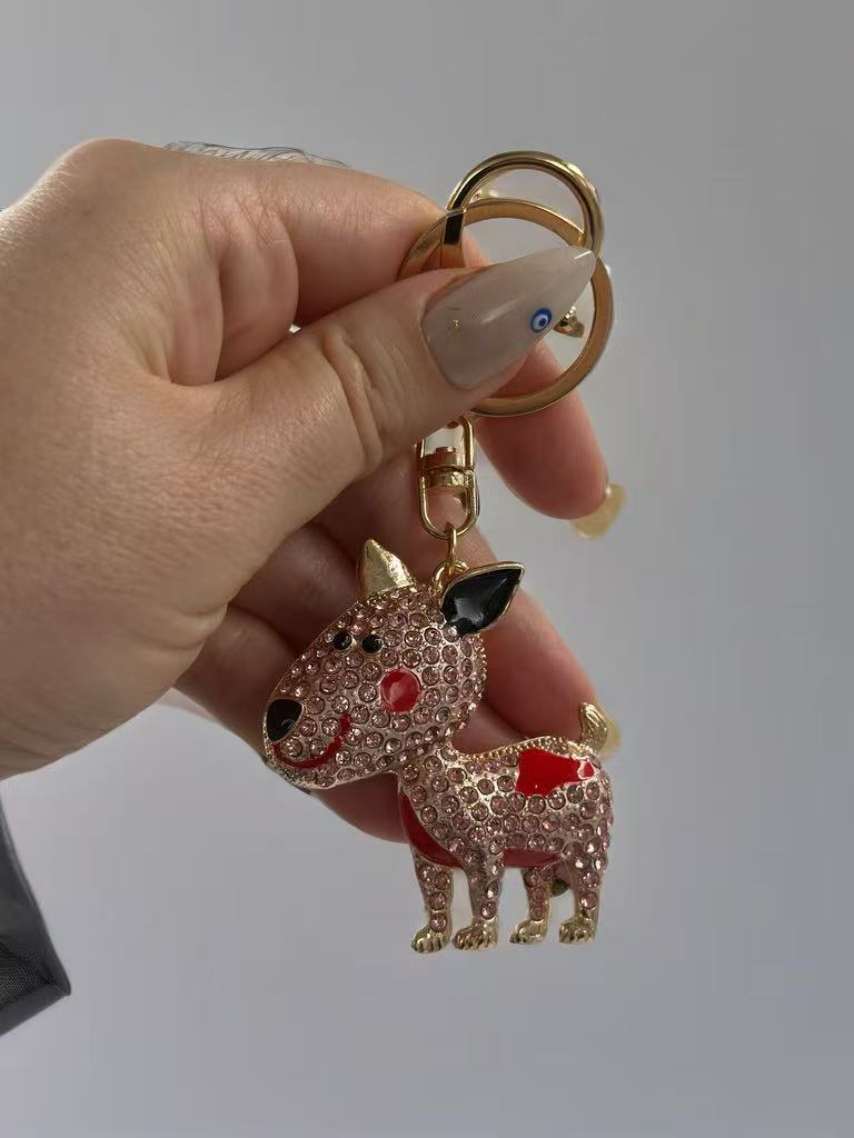 Crystal Dog Keychain – Cute Rhinestone Puppy Charm