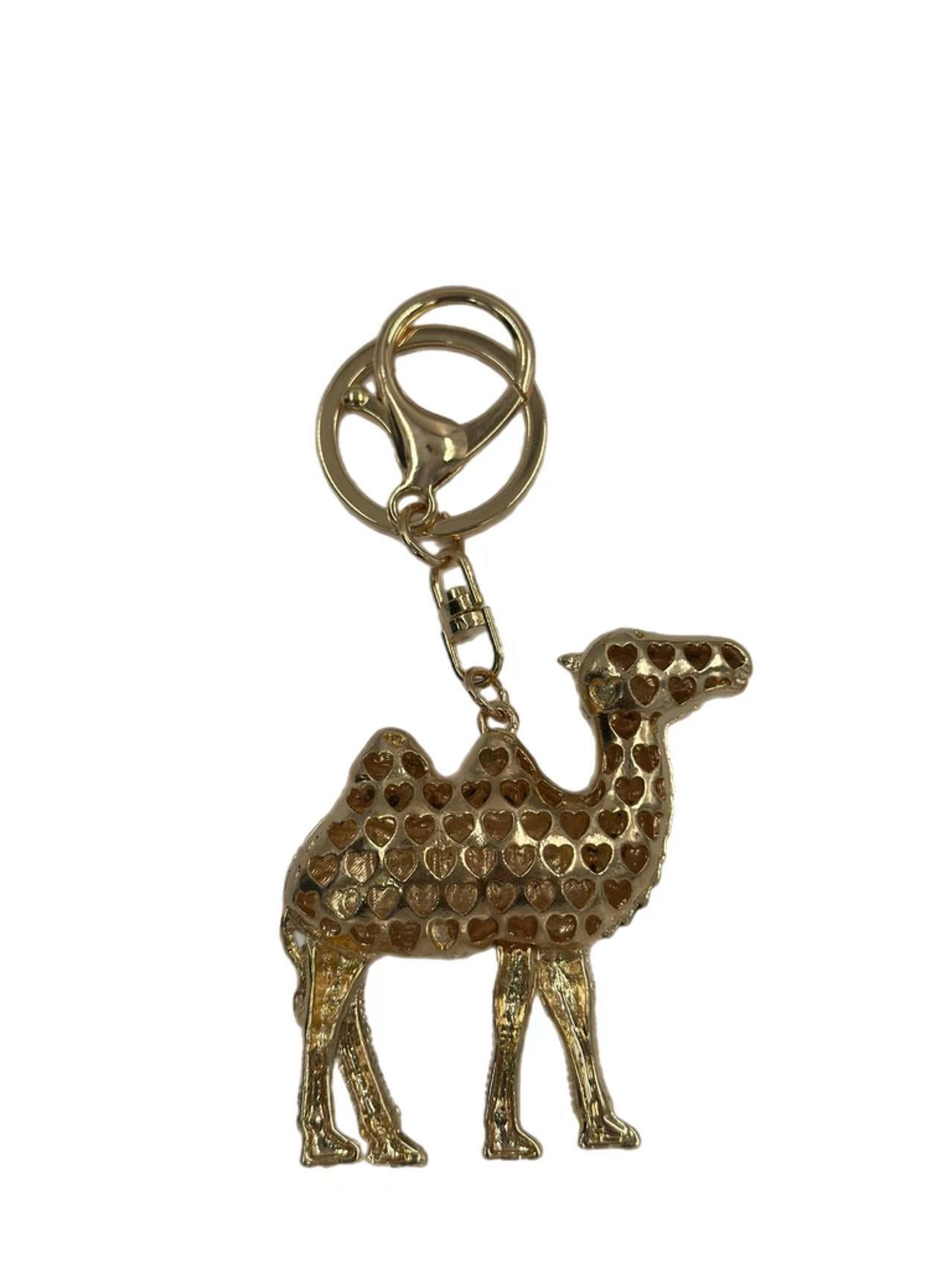 Luxury Camel Keychain – Jeweled Desert Animal Charm with Enamel Saddle