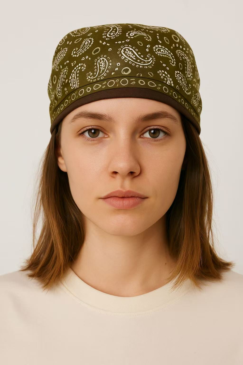 Olive Green Paisley Bandana
