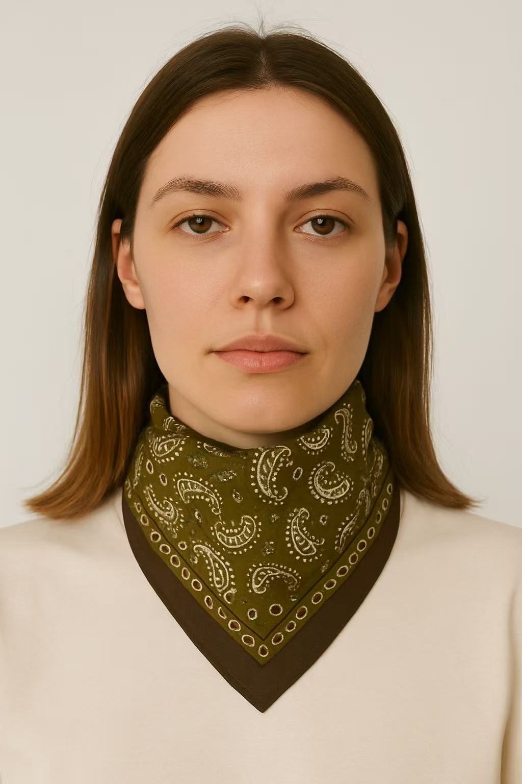 Olive Green Paisley Bandana