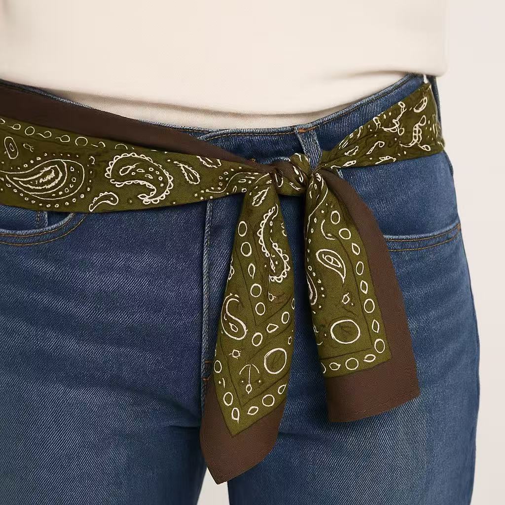 Olive Green Paisley Bandana