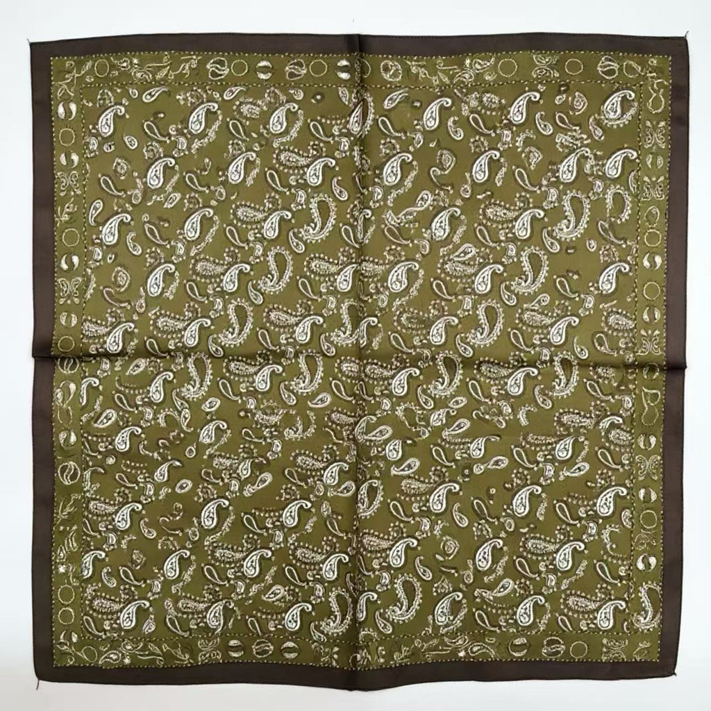Olive Green Paisley Bandana