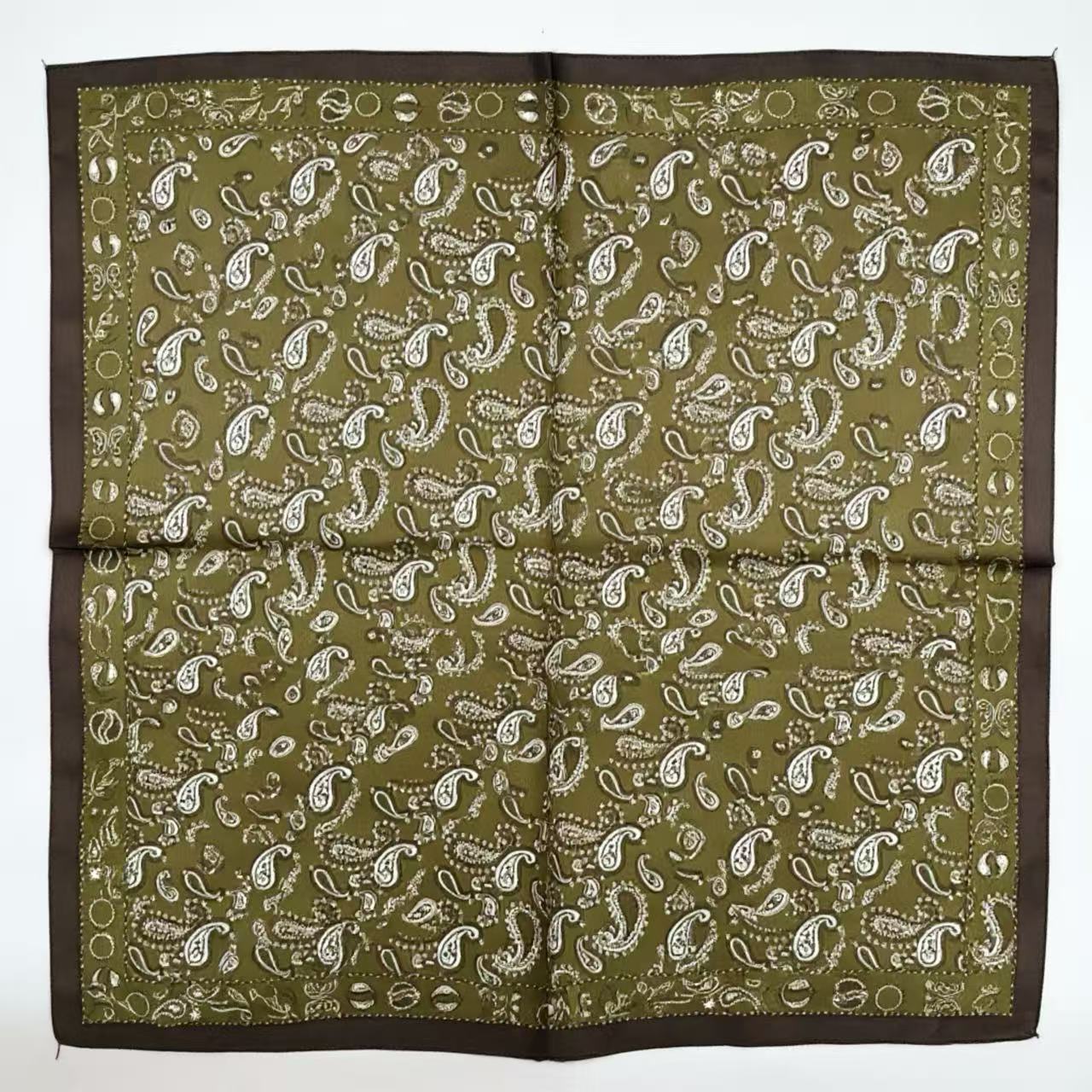 Olive Green Paisley Bandana