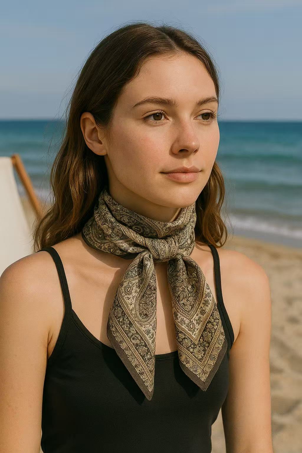 Ornate Baroque-Style Square Scarf