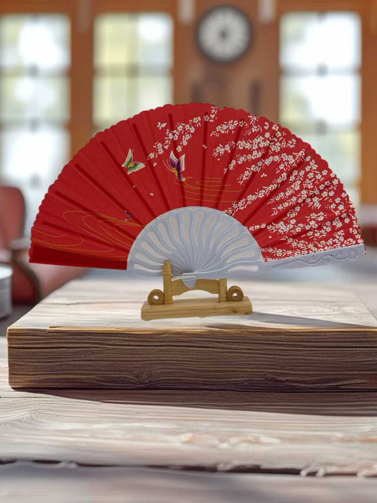 Elegant Floral Hand Fans – Set of 6 Traditional Asian Designs