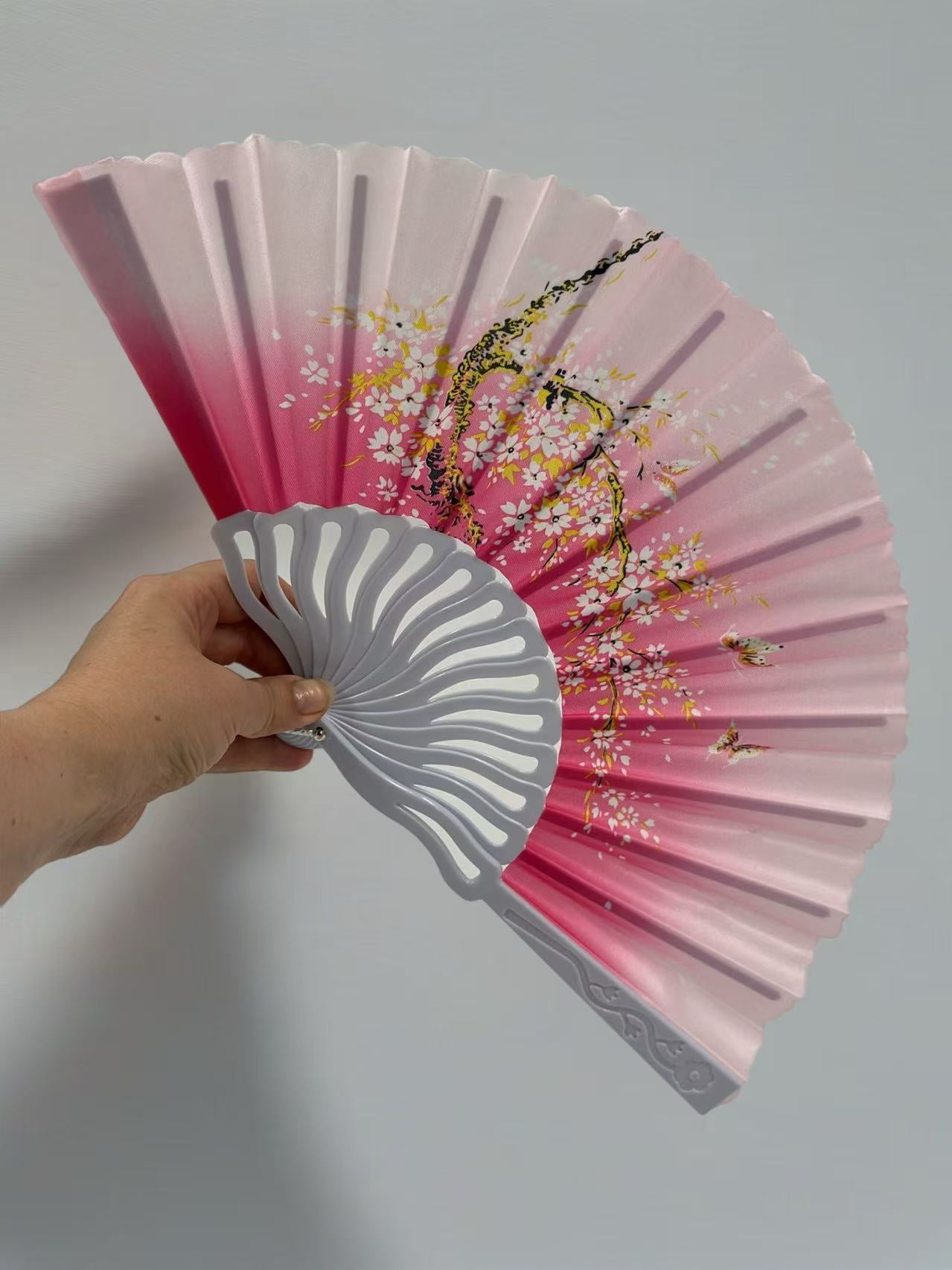 Elegant Floral Hand Fans – Set of 6 Traditional Asian Designs