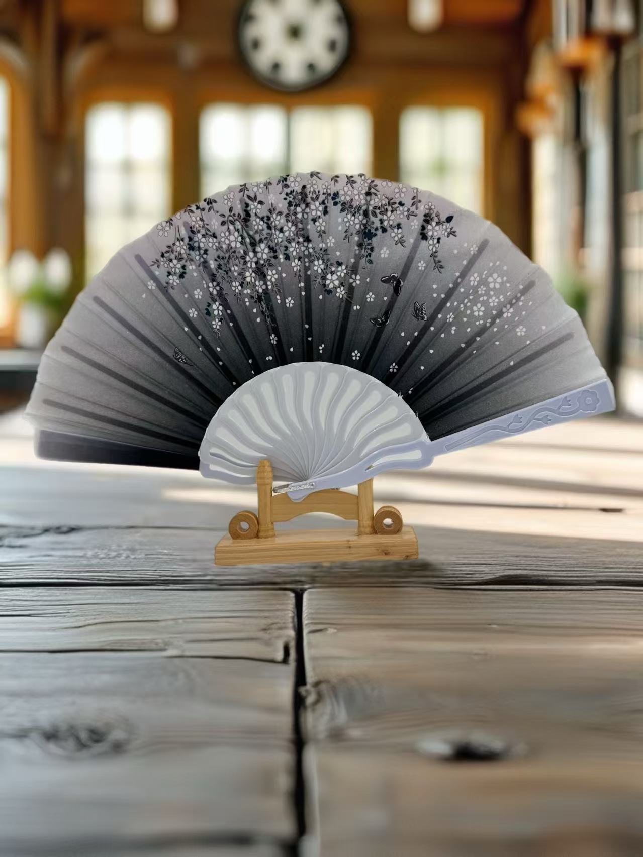 Elegant Floral Hand Fans – Set of 6 Traditional Asian Designs