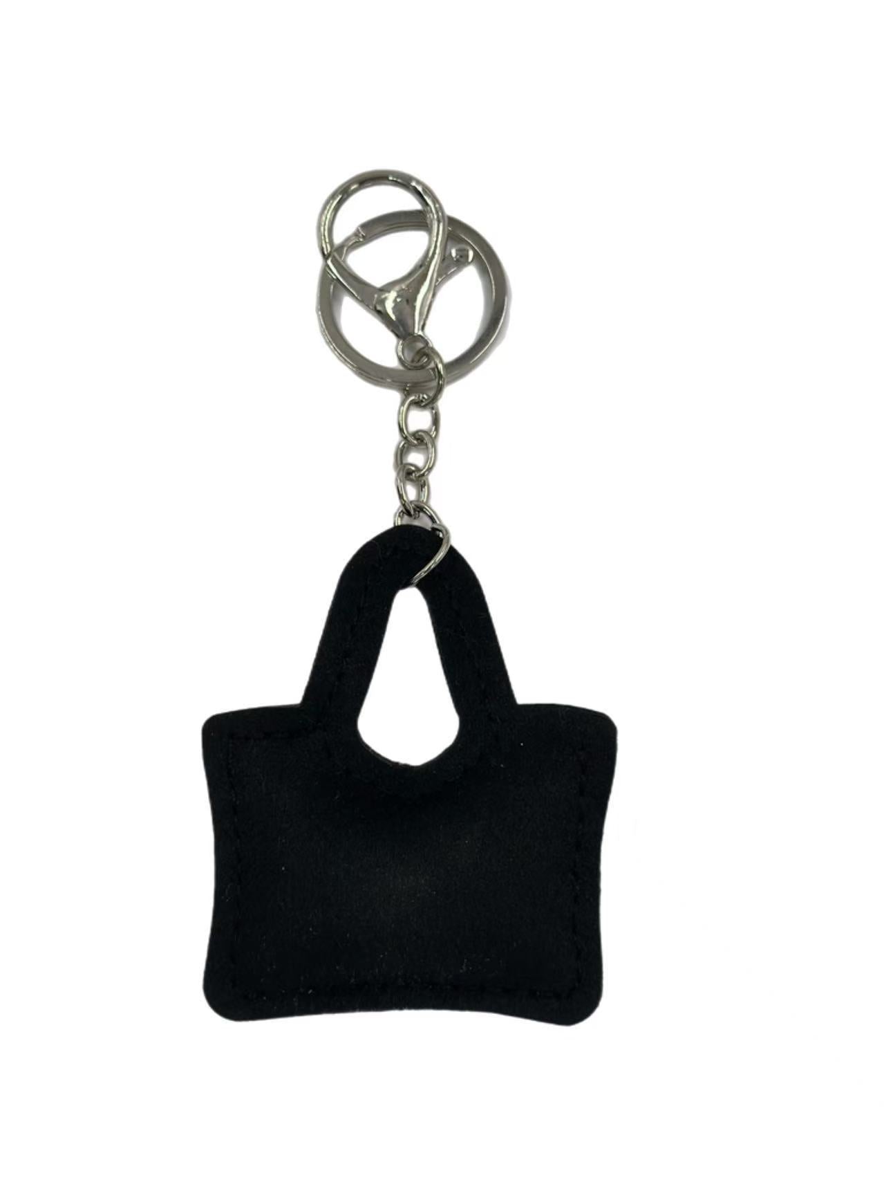 Elegant Black Rhinestone Handbag Keychain – Sparkling Purse Shaped Bag Charm