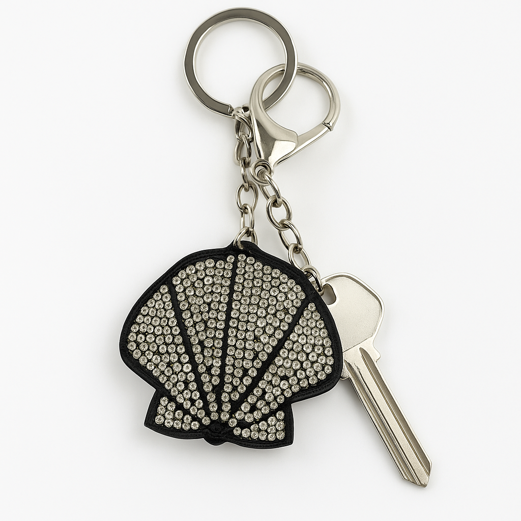 Sparkling Seashell Keychain – Rhinestone Crystal Bag Charm