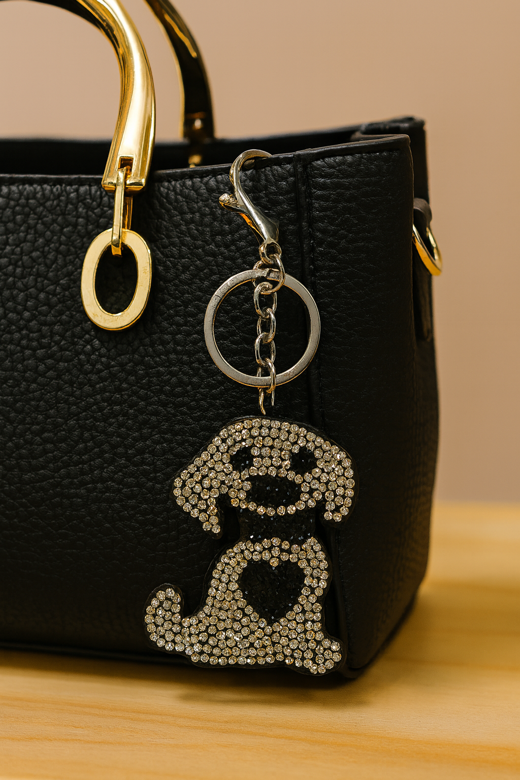 Crystal Dog Keychain – Sparkling Rhinestone Puppy Bag Charm & Key Ring